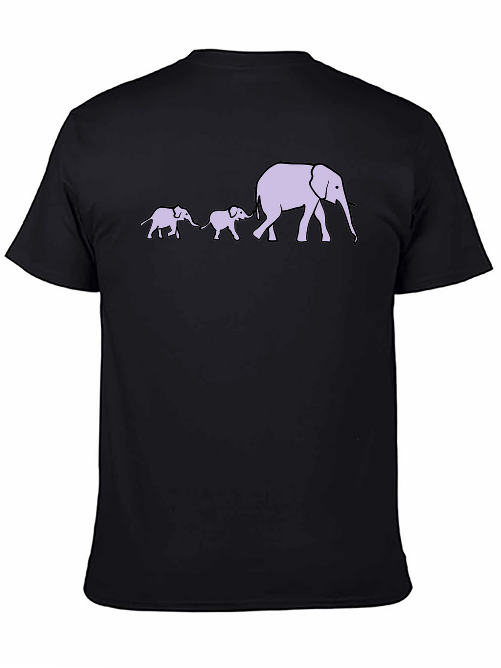 Elephant Family T-Shirt - Black Cotton Tee