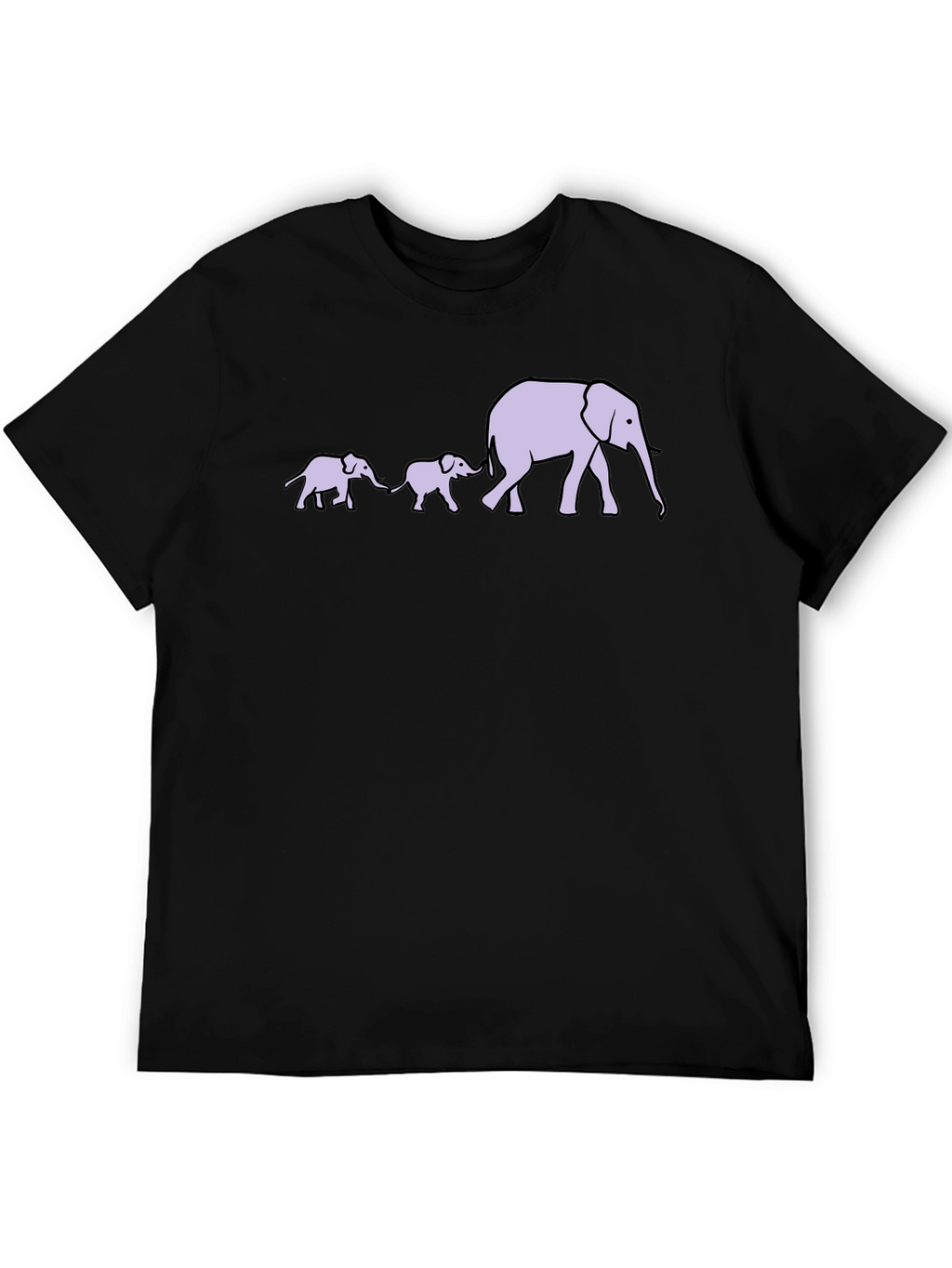 Elephant Family T-Shirt - Black Cotton Tee