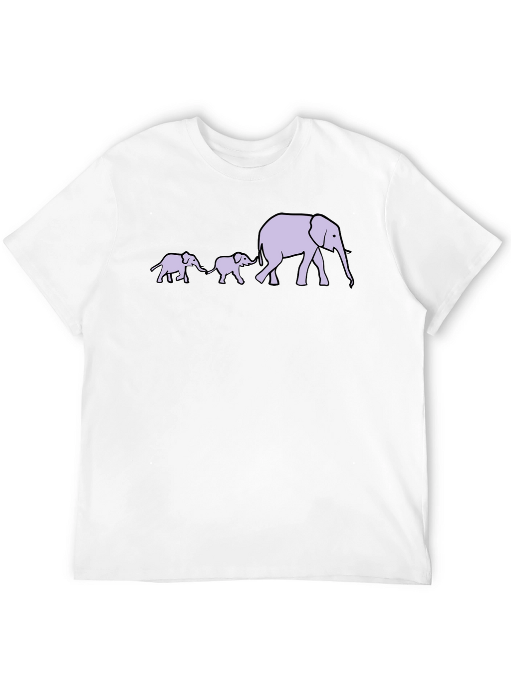 Elephant Family T-Shirt - Black Cotton Tee