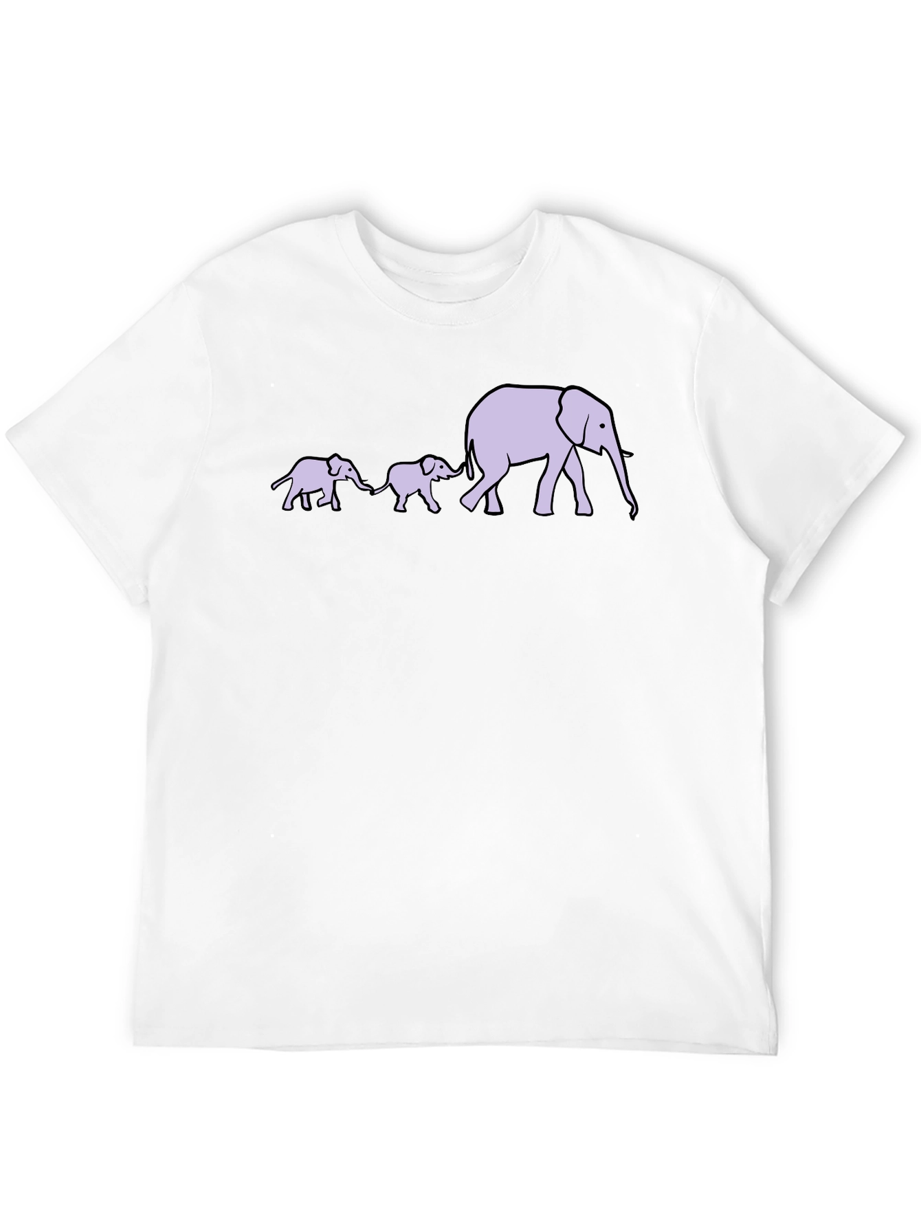 Elephant Family T-Shirt - Black Cotton Tee