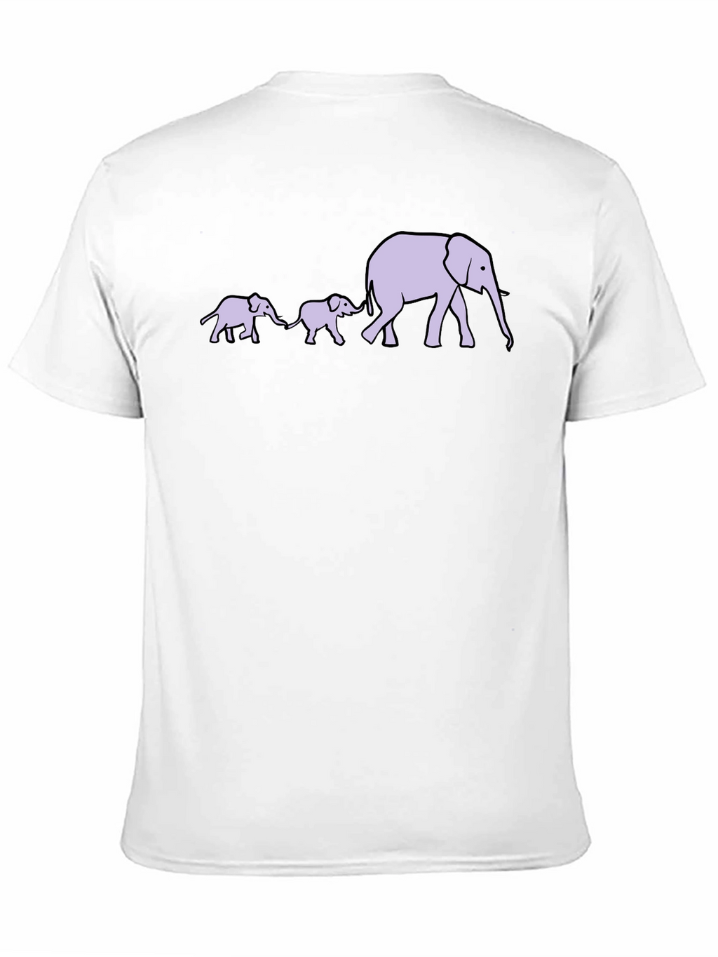 Elephant Family T-Shirt - Black Cotton Tee