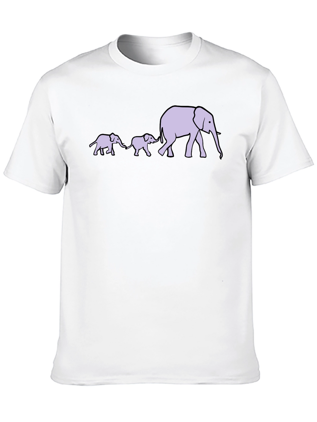 Elephant Family T-Shirt - Black Cotton Tee