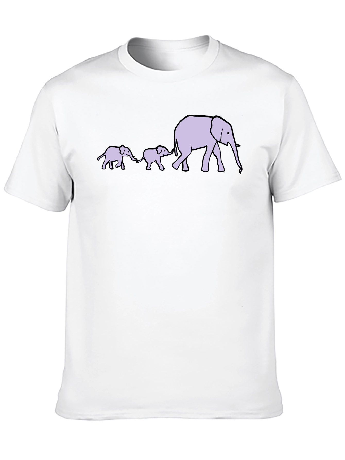Elephant Family T-Shirt - Black Cotton Tee