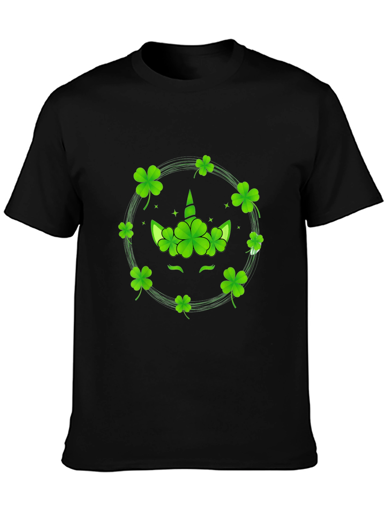 St. Patricks Day Unicorn Clover T-Shirt