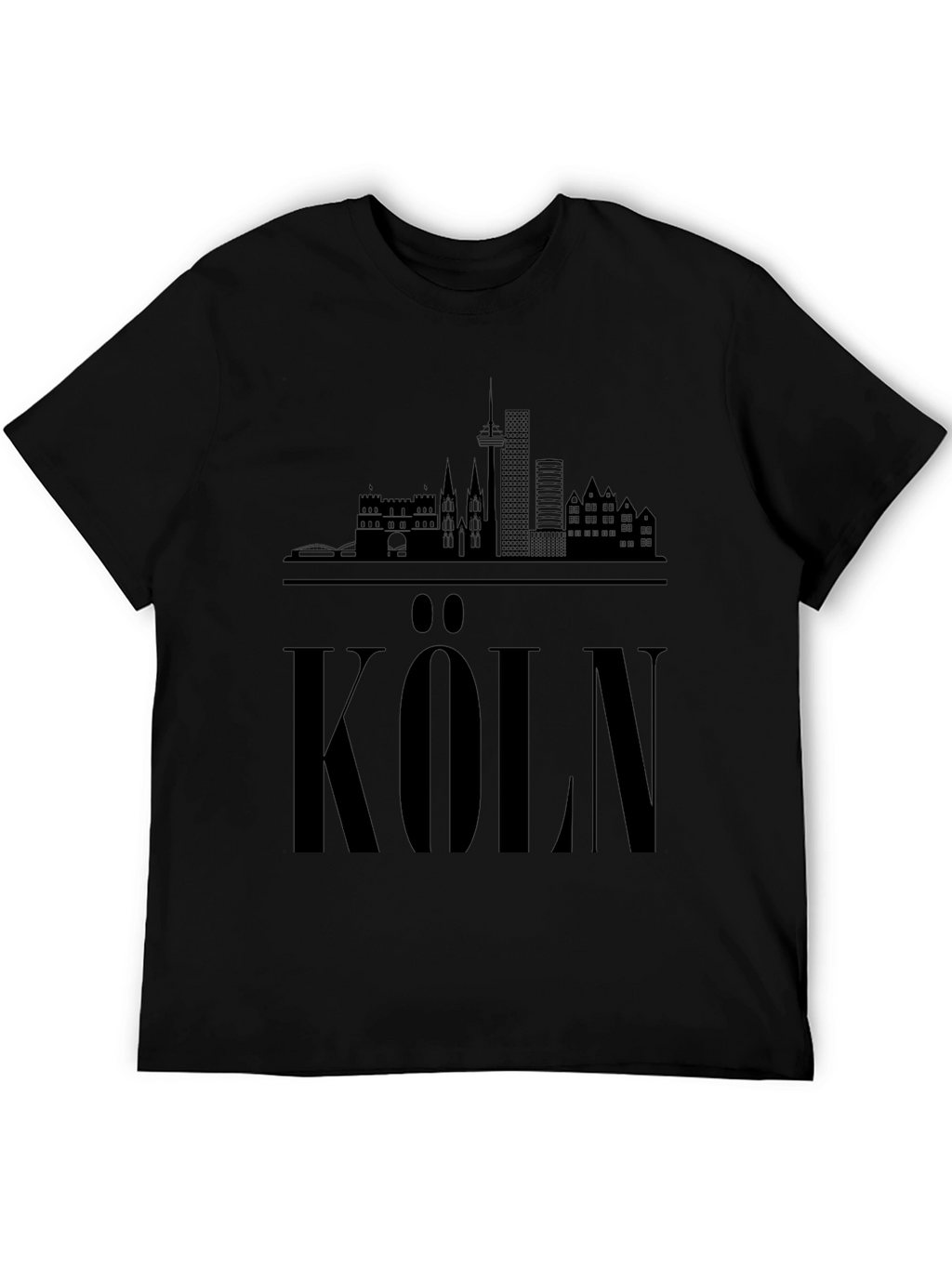 Cologne Skyline T-Shirt - Black Graphic Tee