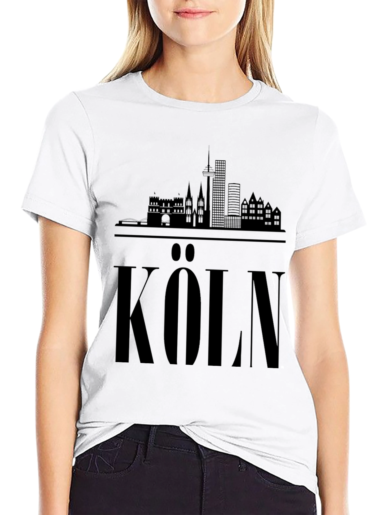 Cologne Skyline T-Shirt - Black Graphic Tee