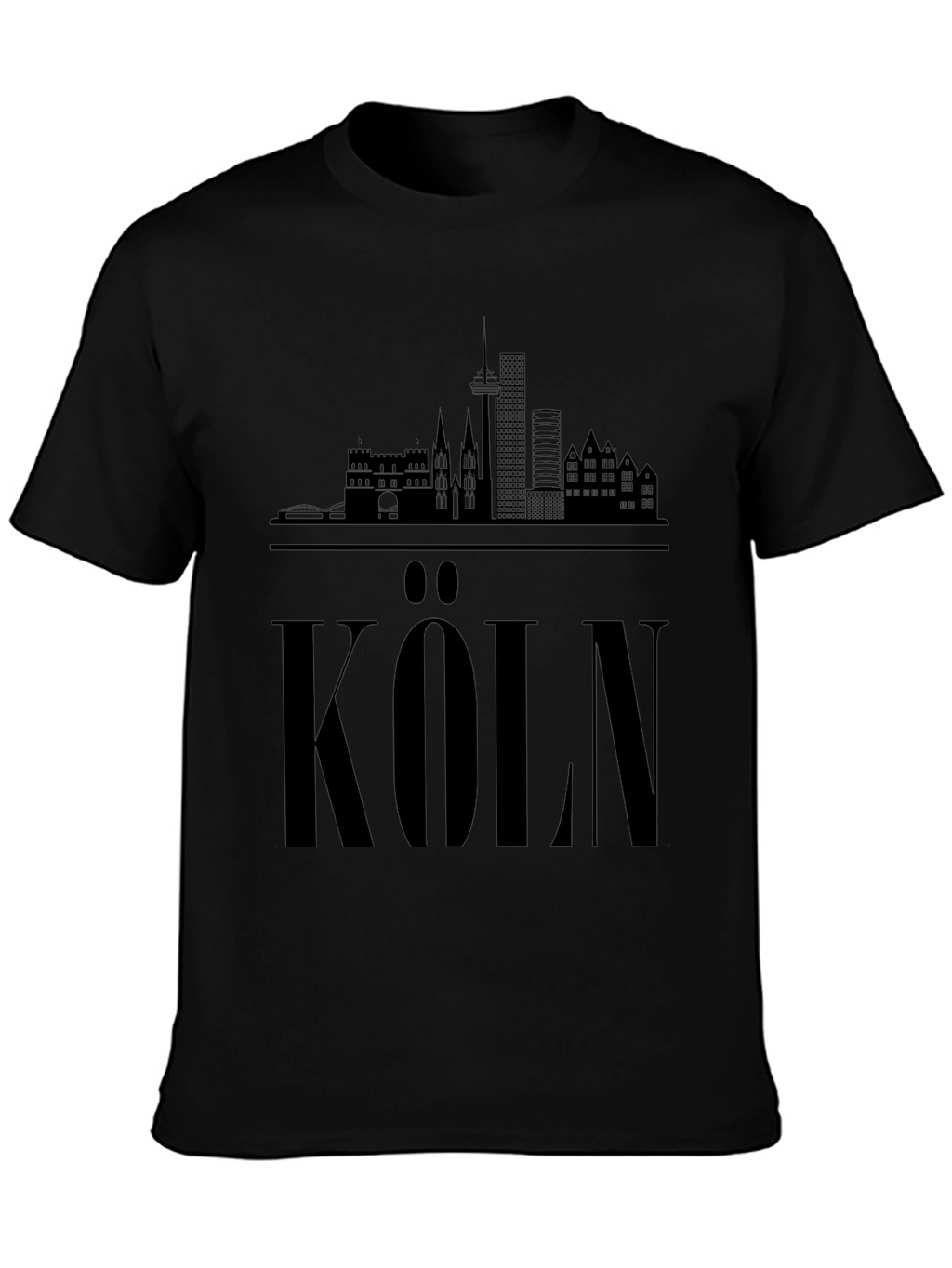 Cologne Skyline T-Shirt - Black Graphic Tee