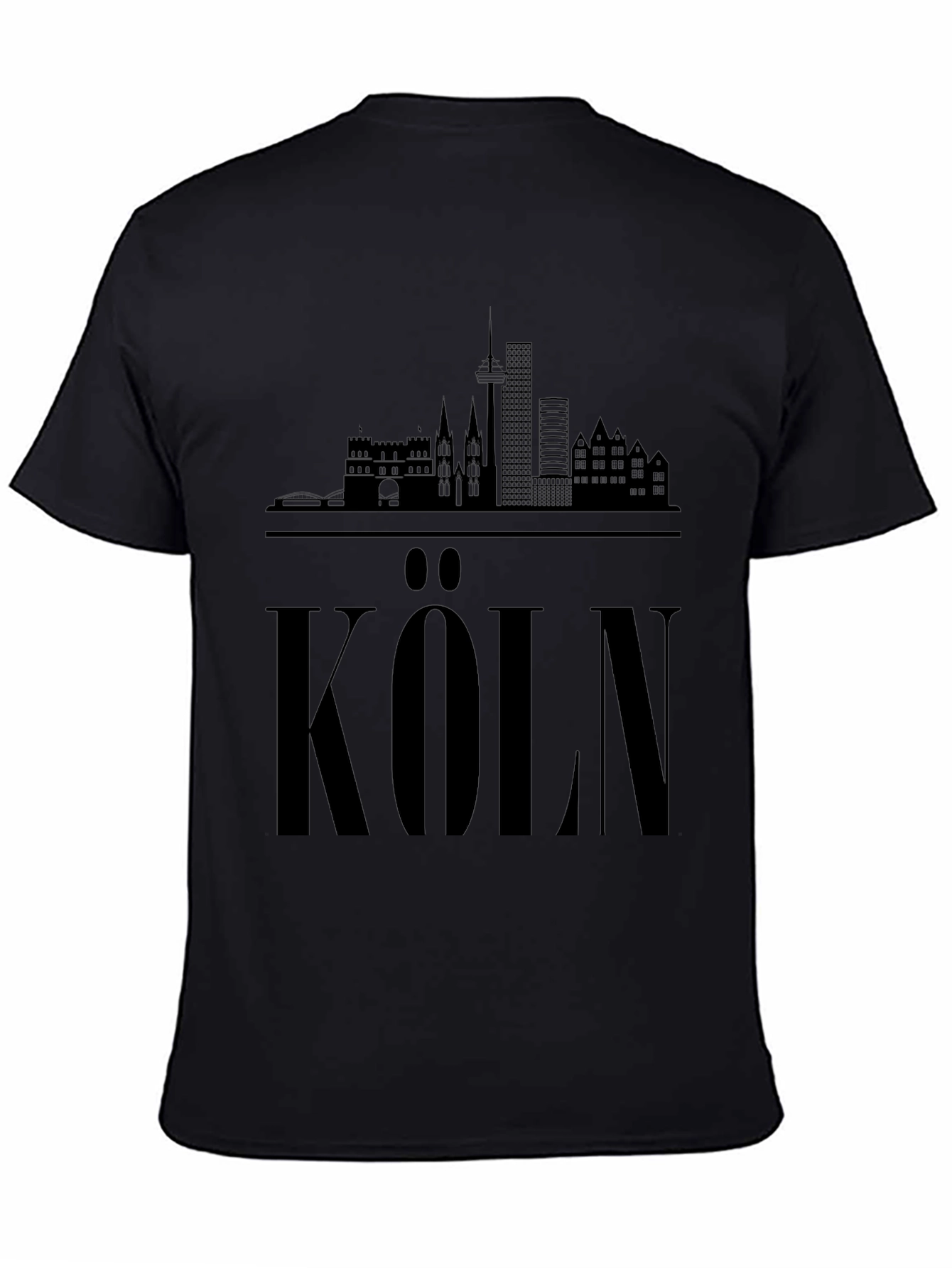 Cologne Skyline T-Shirt - Black Graphic Tee