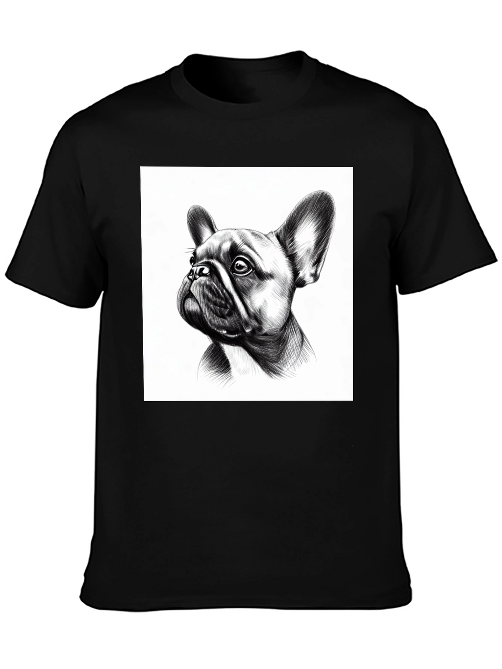 French Bulldog Graphic Tee - Black Cotton Comfort