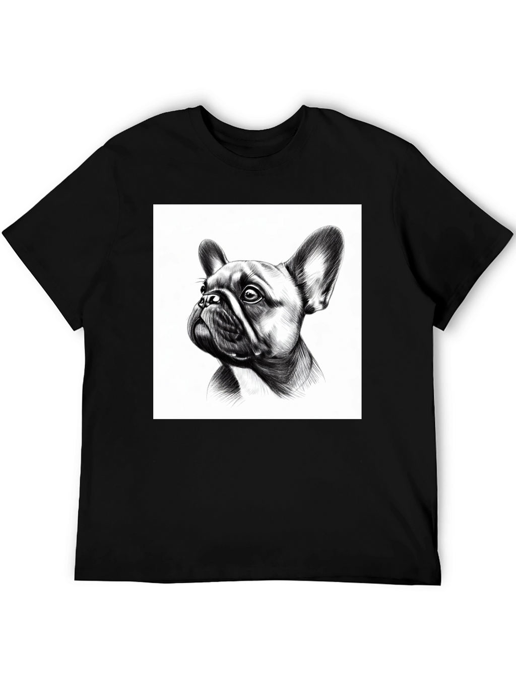 French Bulldog Graphic Tee - Black Cotton Comfort