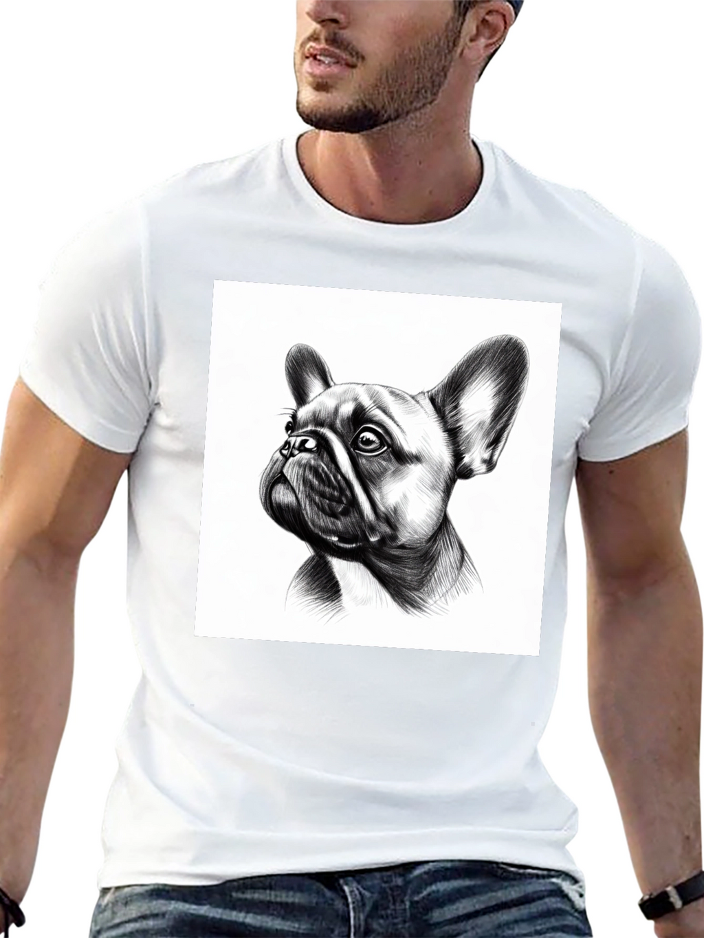 French Bulldog Graphic Tee - Black Cotton Comfort