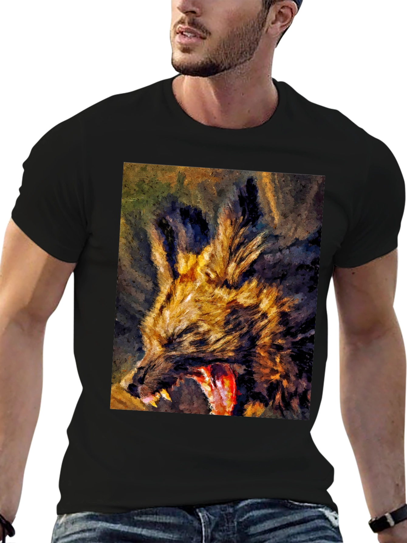Wild Dog Graphic Tee - Unique Art Design