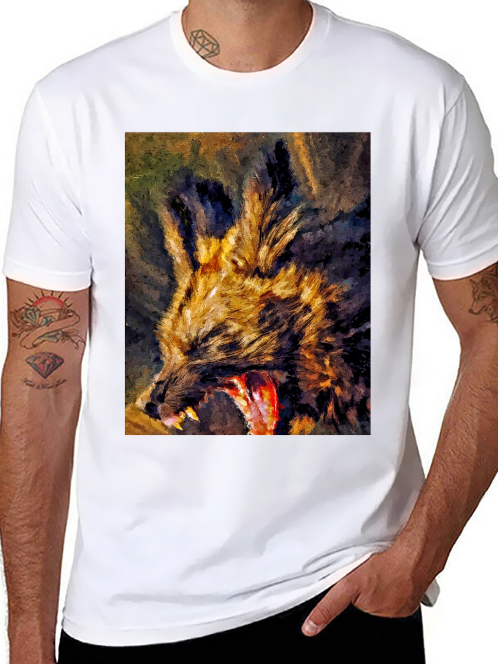 Wild Dog Graphic Tee - Unique Art Design