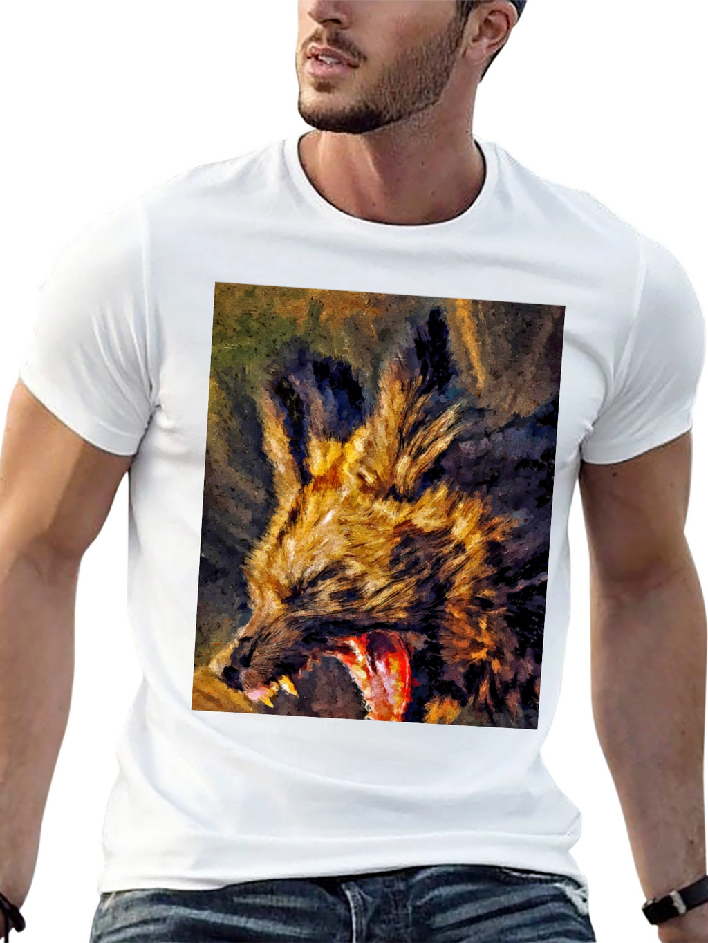 Wild Dog Graphic Tee - Unique Art Design