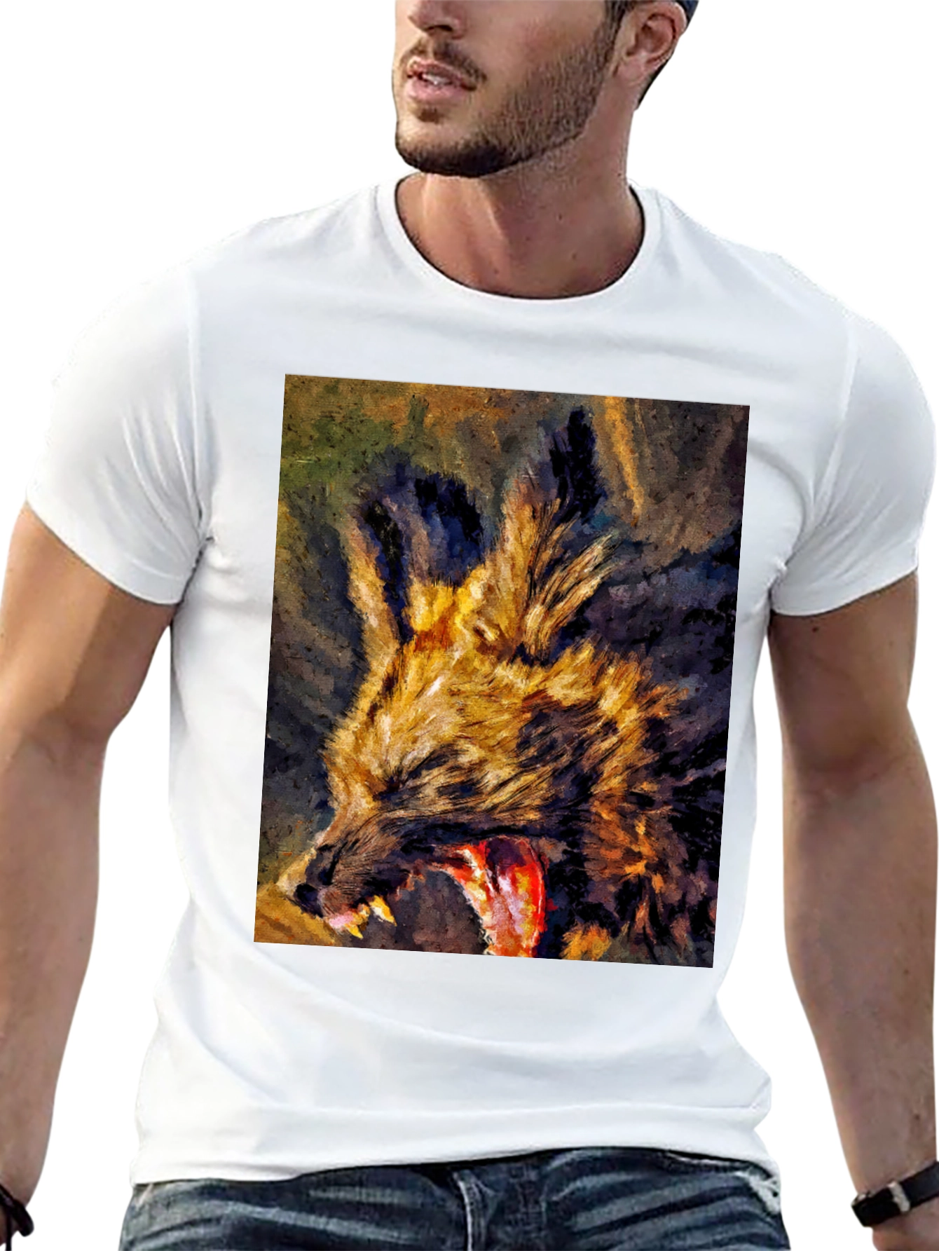 Wild Dog Graphic Tee - Unique Art Design