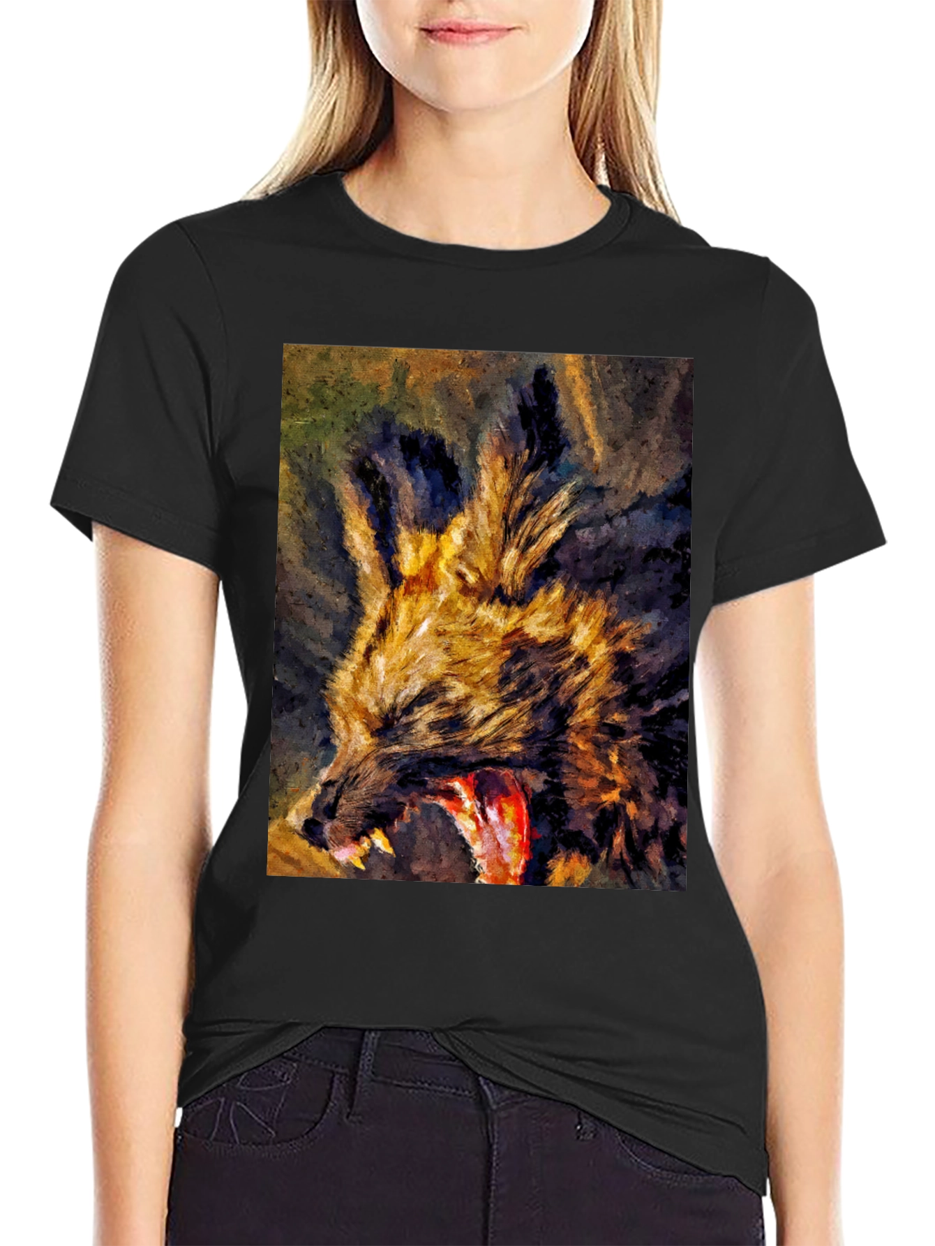 Wild Dog Graphic Tee - Unique Art Design