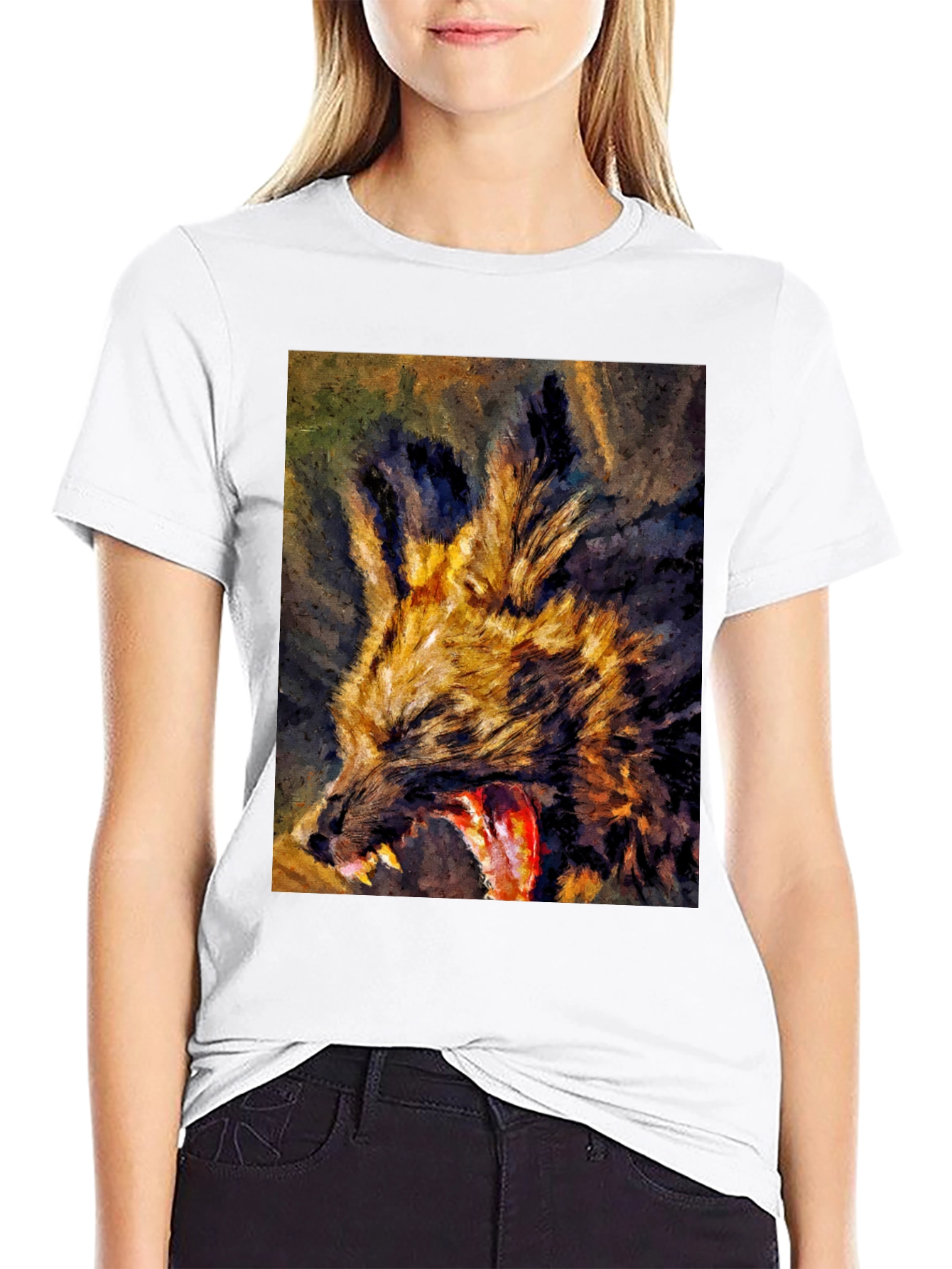 Wild Dog Graphic Tee - Unique Art Design