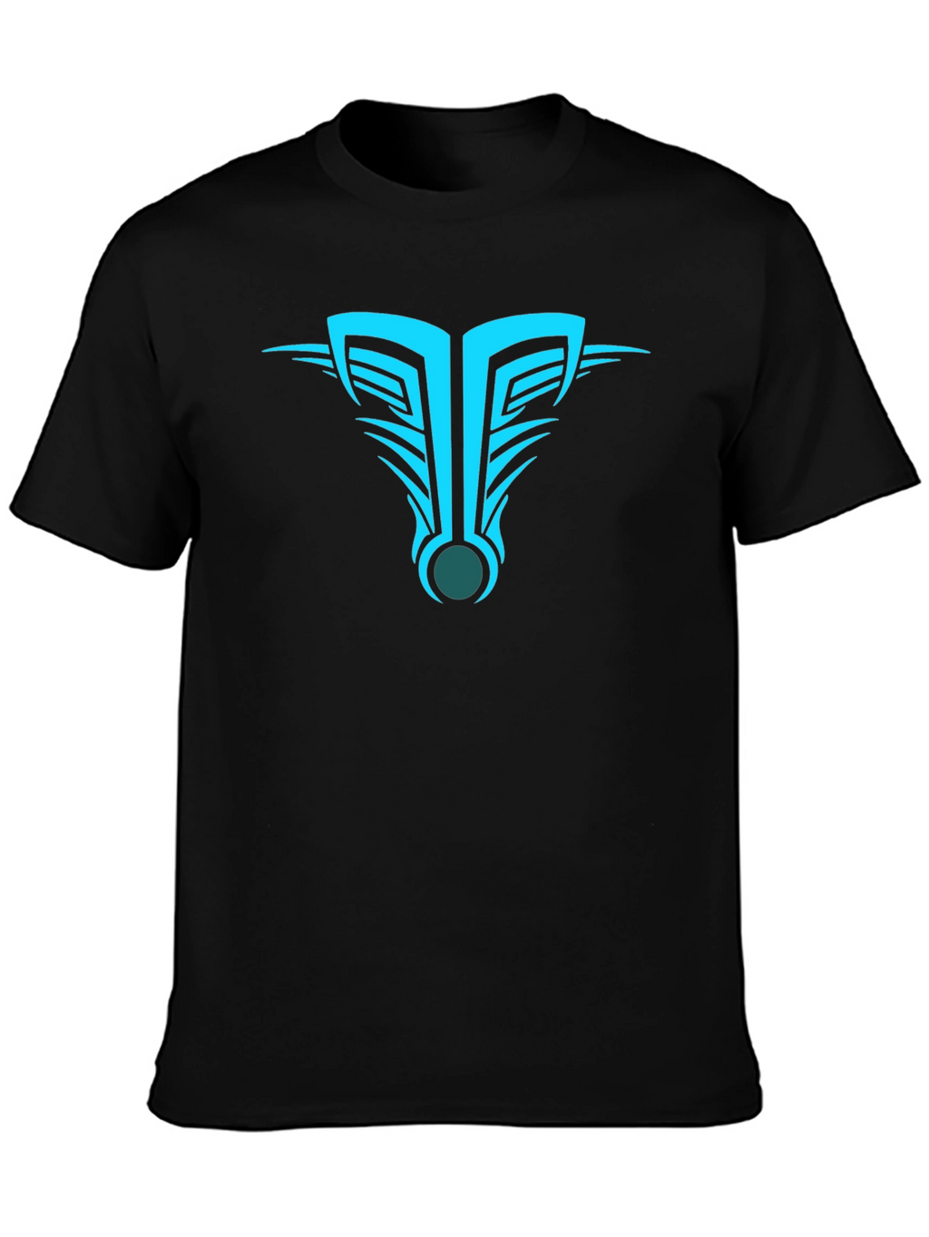 Mens Black T-Shirt with Abstract Tribal Design