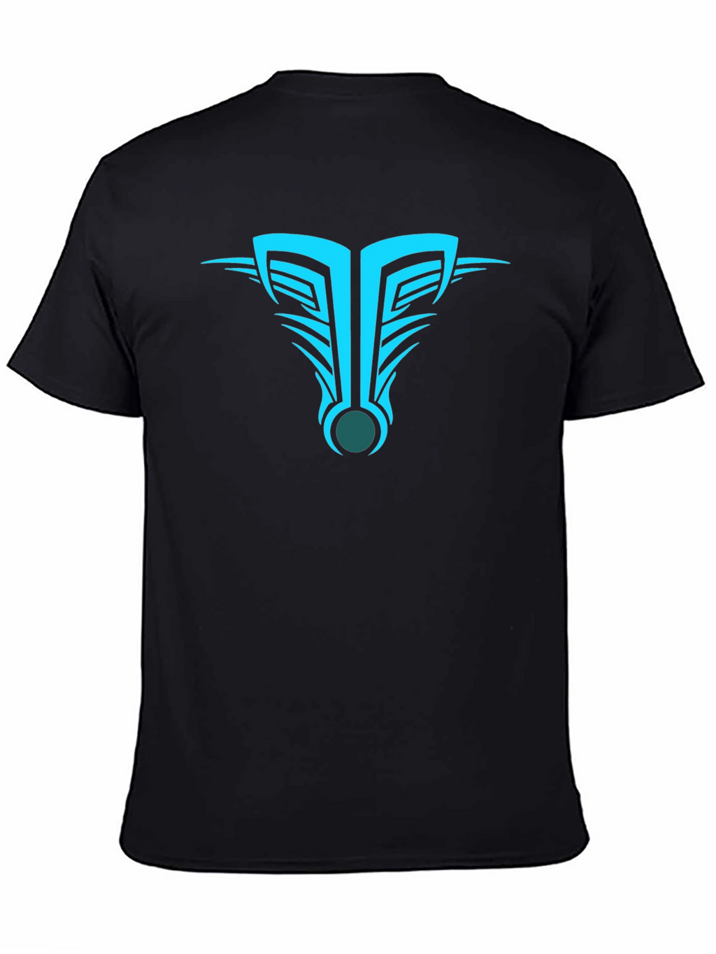 Mens Black T-Shirt with Abstract Tribal Design