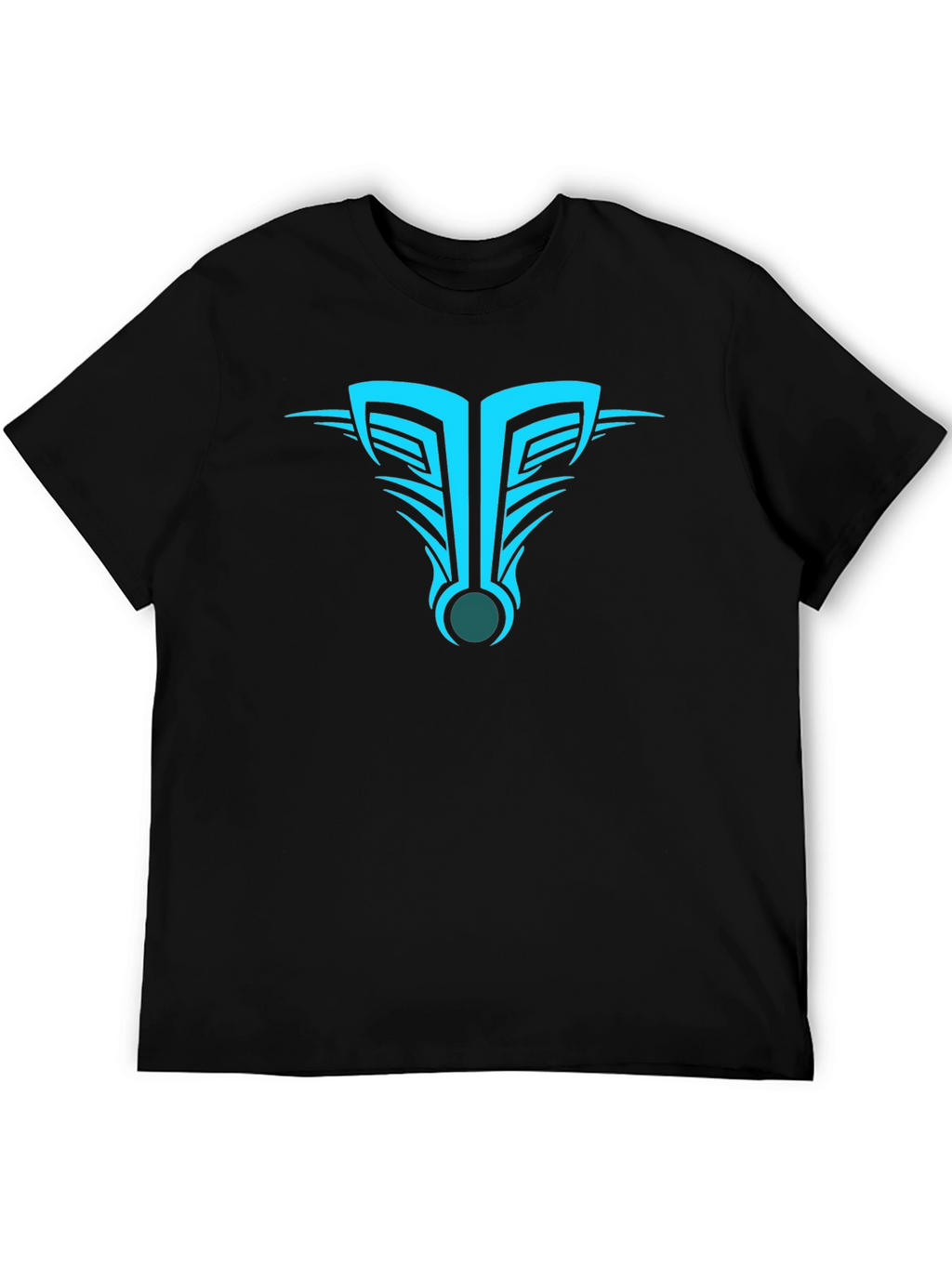 Mens Black T-Shirt with Abstract Tribal Design