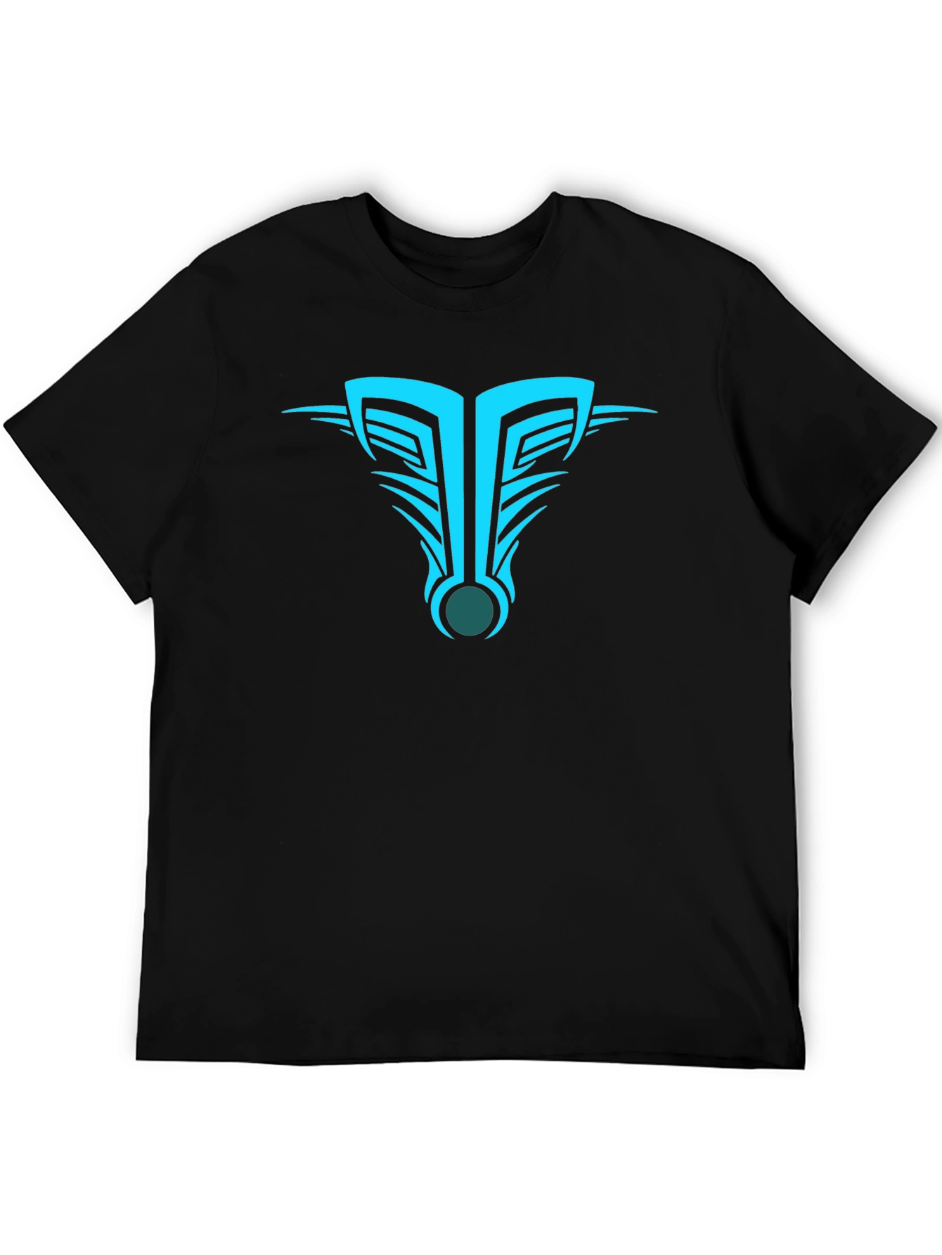 Mens Black T-Shirt with Abstract Tribal Design