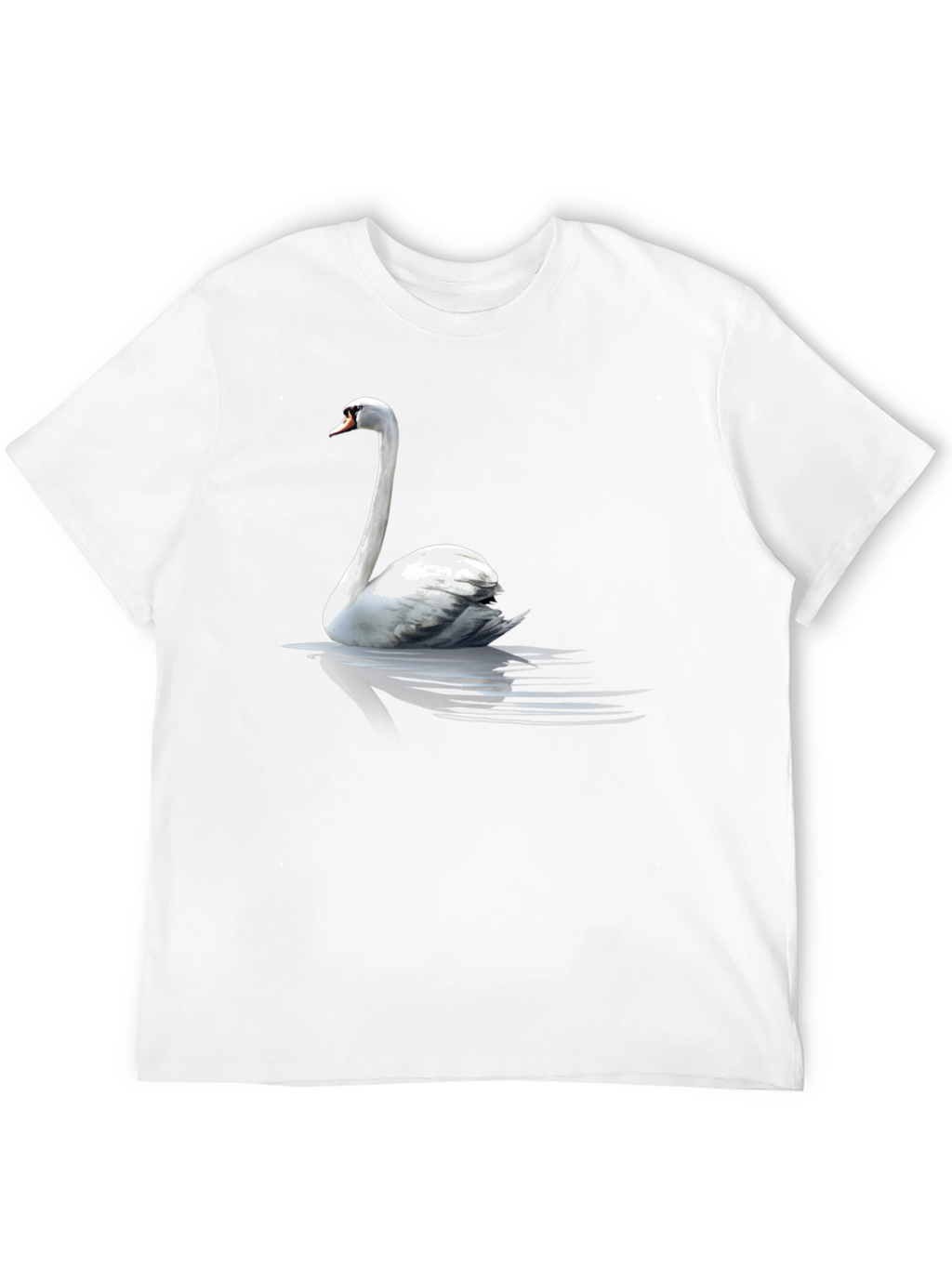 Swan Graphic Tee - Elegant Bird Design Black T-Shirt