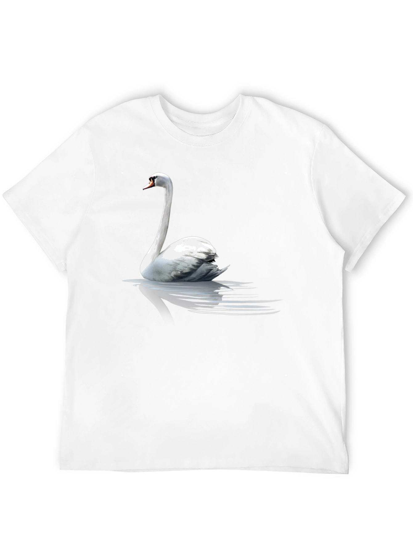 Swan Graphic Tee - Elegant Bird Design Black T-Shirt