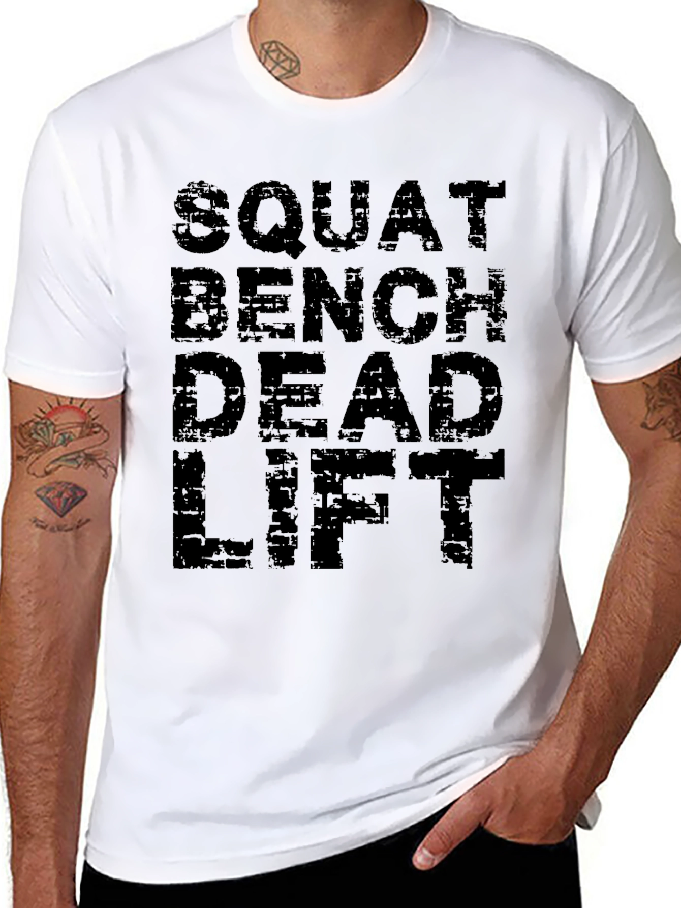 Squat Bench Deadlift T-Shirt - Fitness Gym Workout Tee