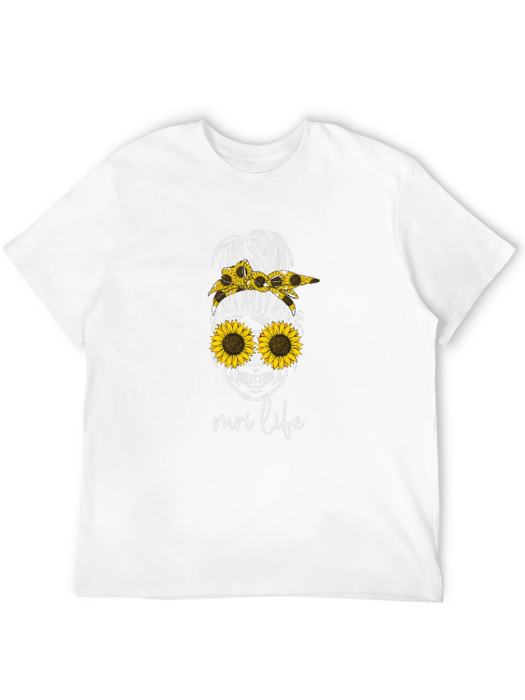 MRI Life Sunflower Skull T-Shirt