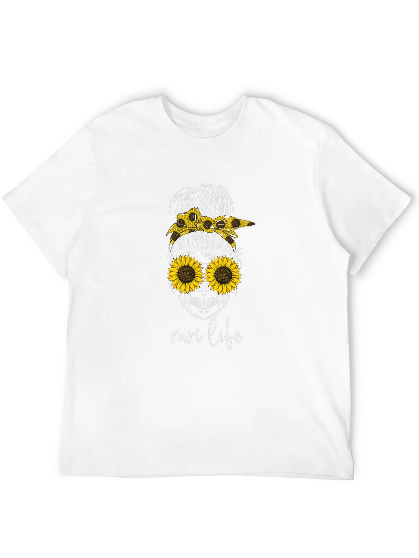 MRI Life Sunflower Skull T-Shirt