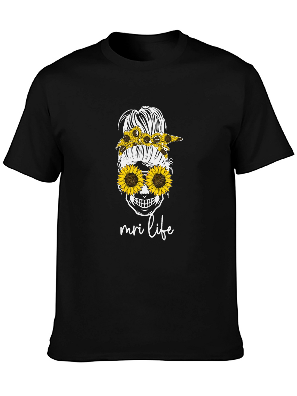 MRI Life Sunflower Skull T-Shirt