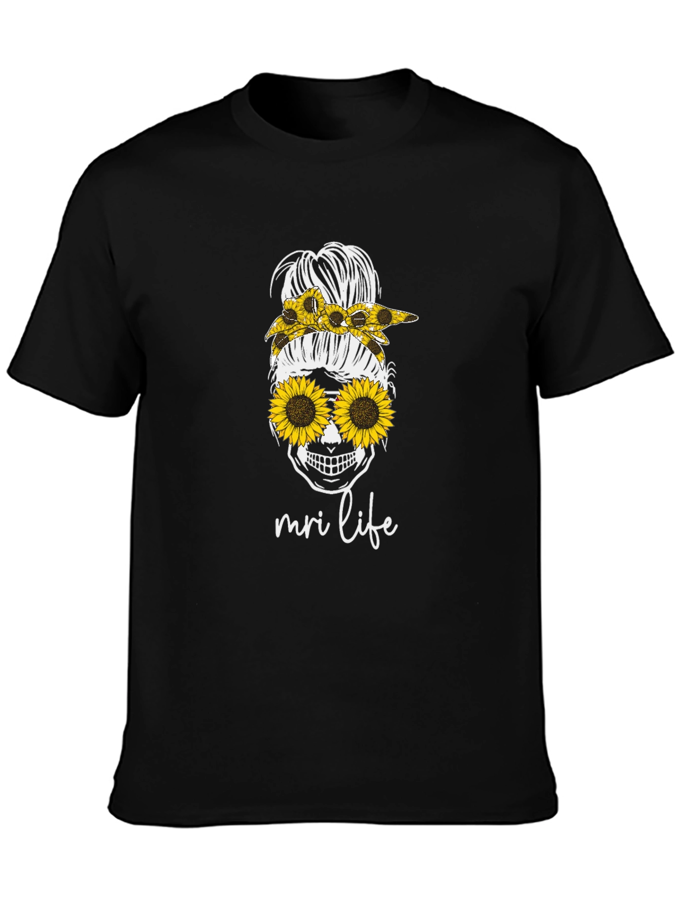 MRI Life Sunflower Skull T-Shirt