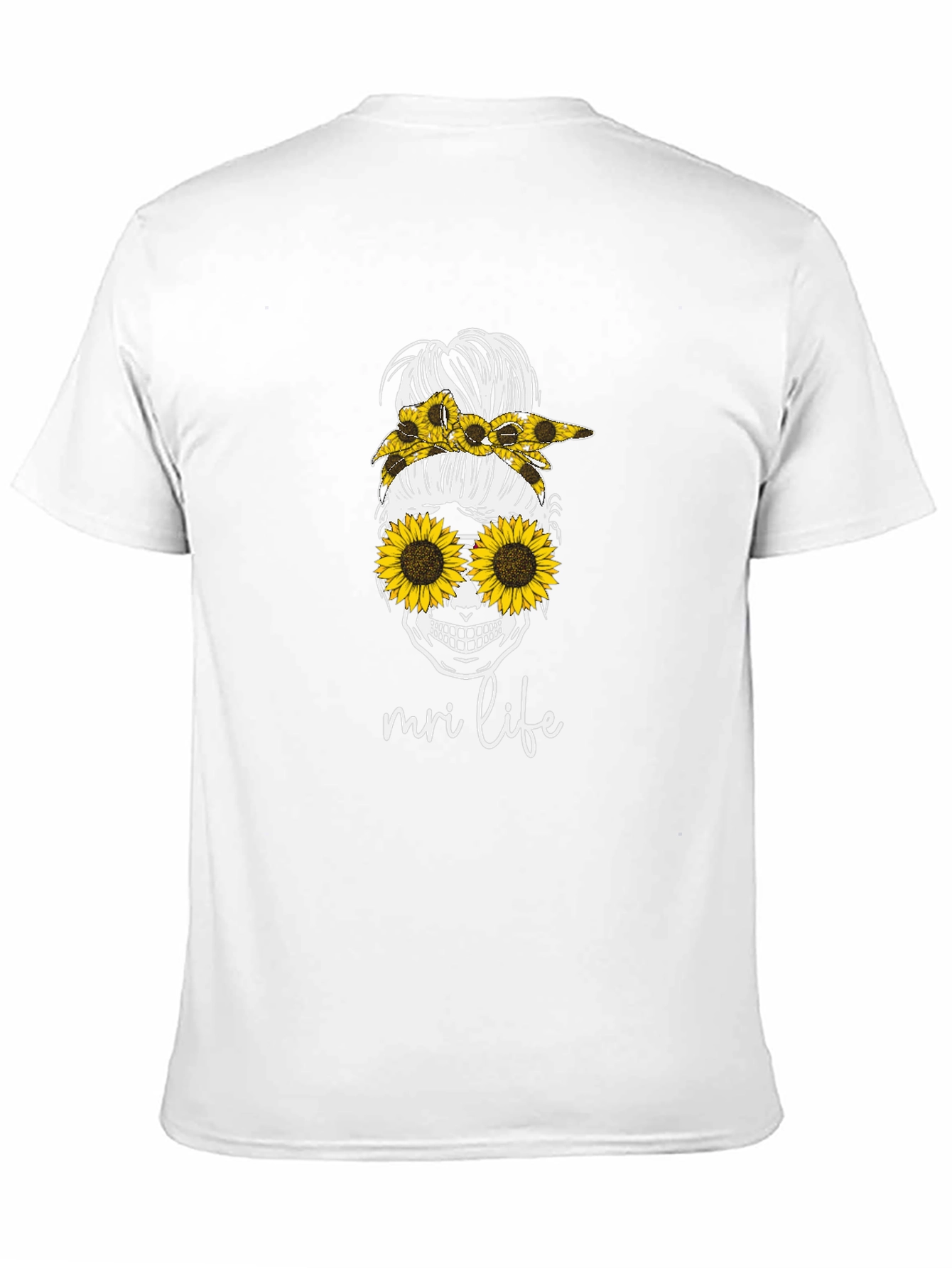 MRI Life Sunflower Skull T-Shirt
