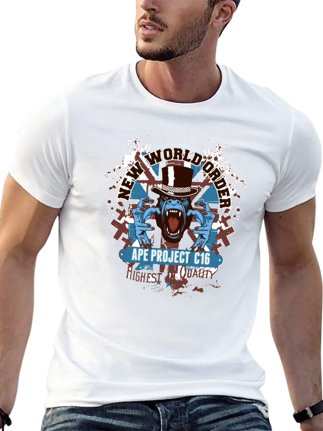 Ape Project C16 T-Shirt - New World Order Design
