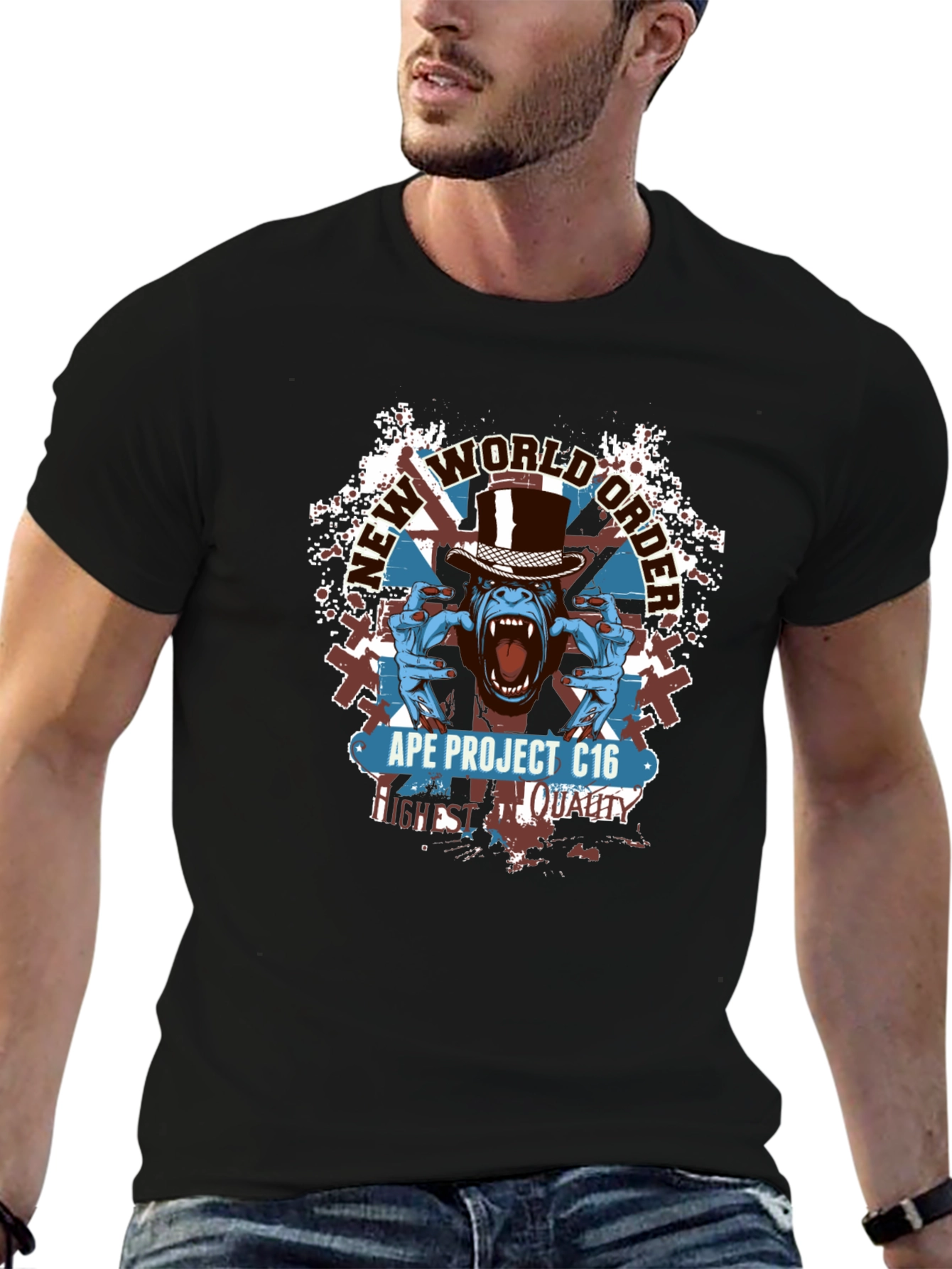 Ape Project C16 T-Shirt - New World Order Design