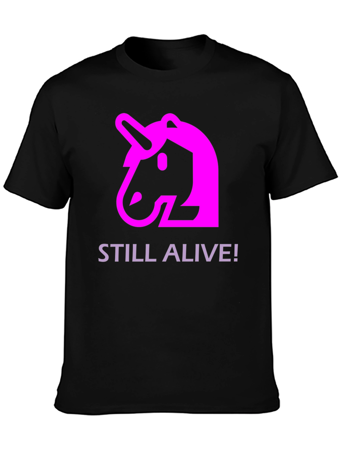 Unicorn Still Alive! Graphic Black T-Shirt