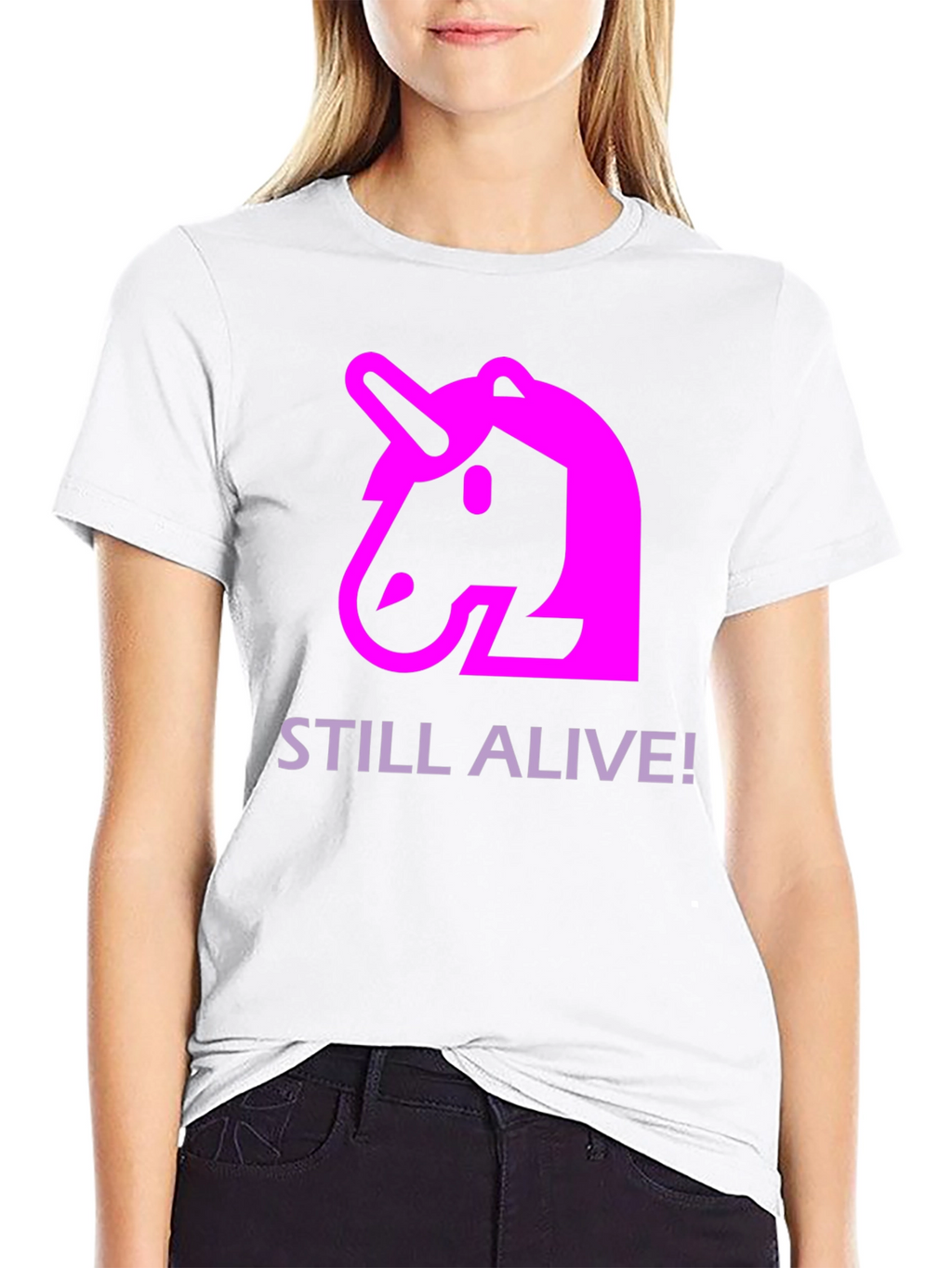 Unicorn Still Alive! Graphic Black T-Shirt