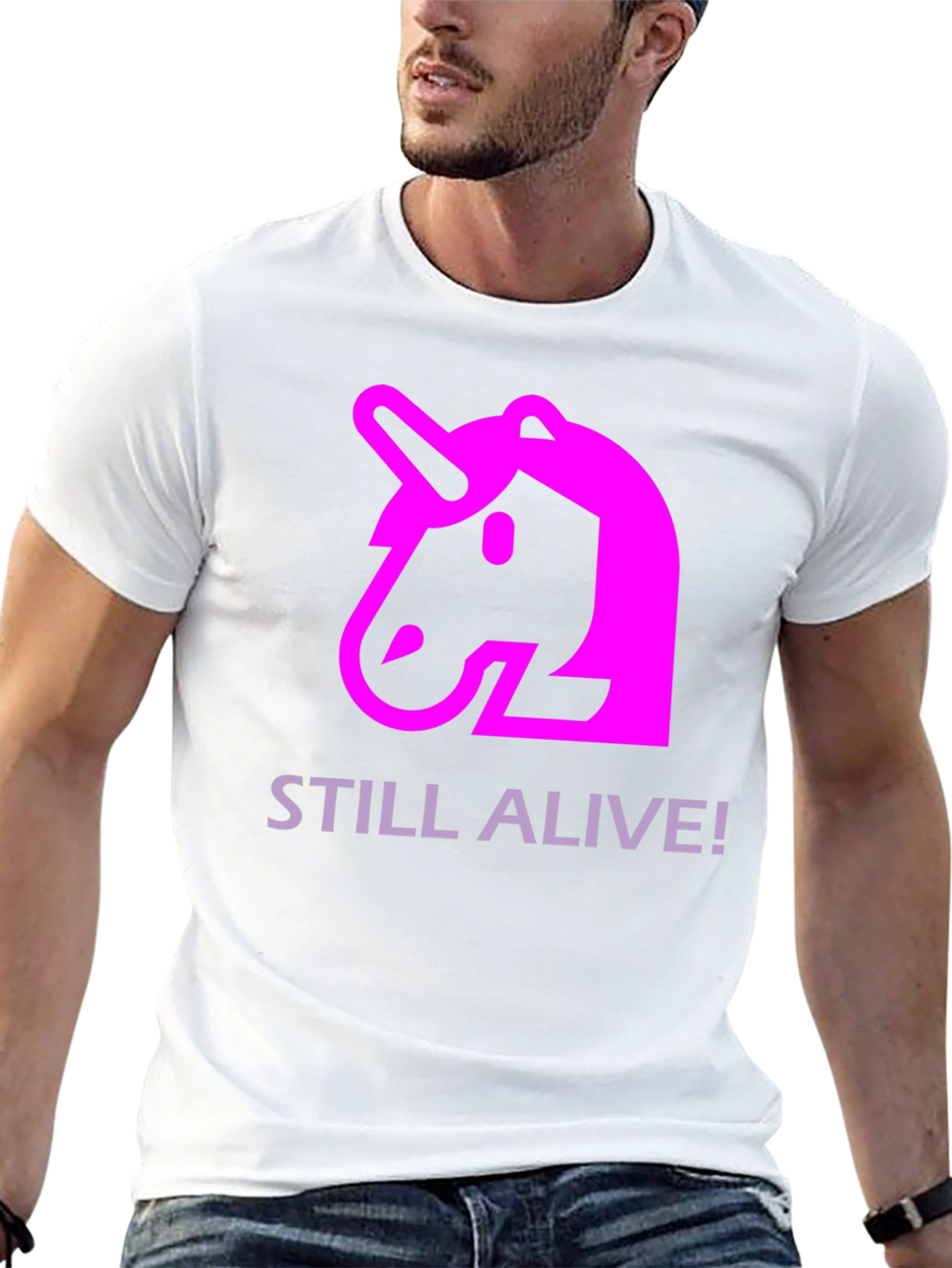 Unicorn Still Alive! Graphic Black T-Shirt