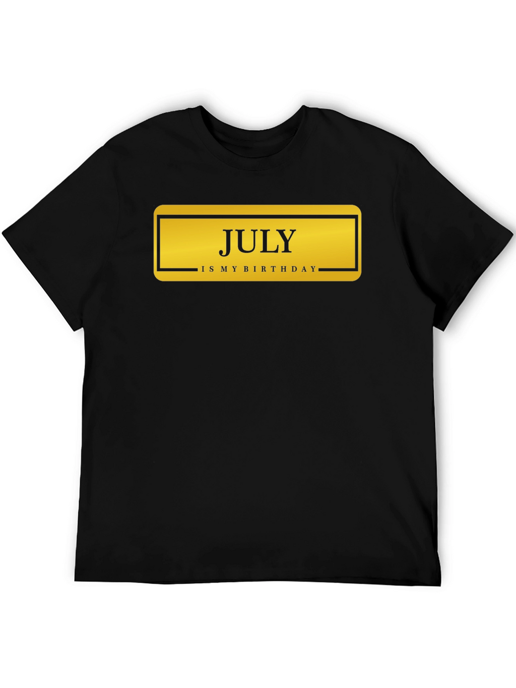 July Birthday T-Shirt - Black Crew Neck Tee