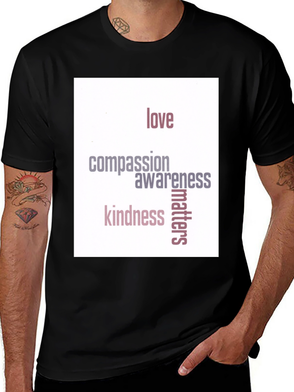 Love Compassion Kindness Matters Black T-Shirt