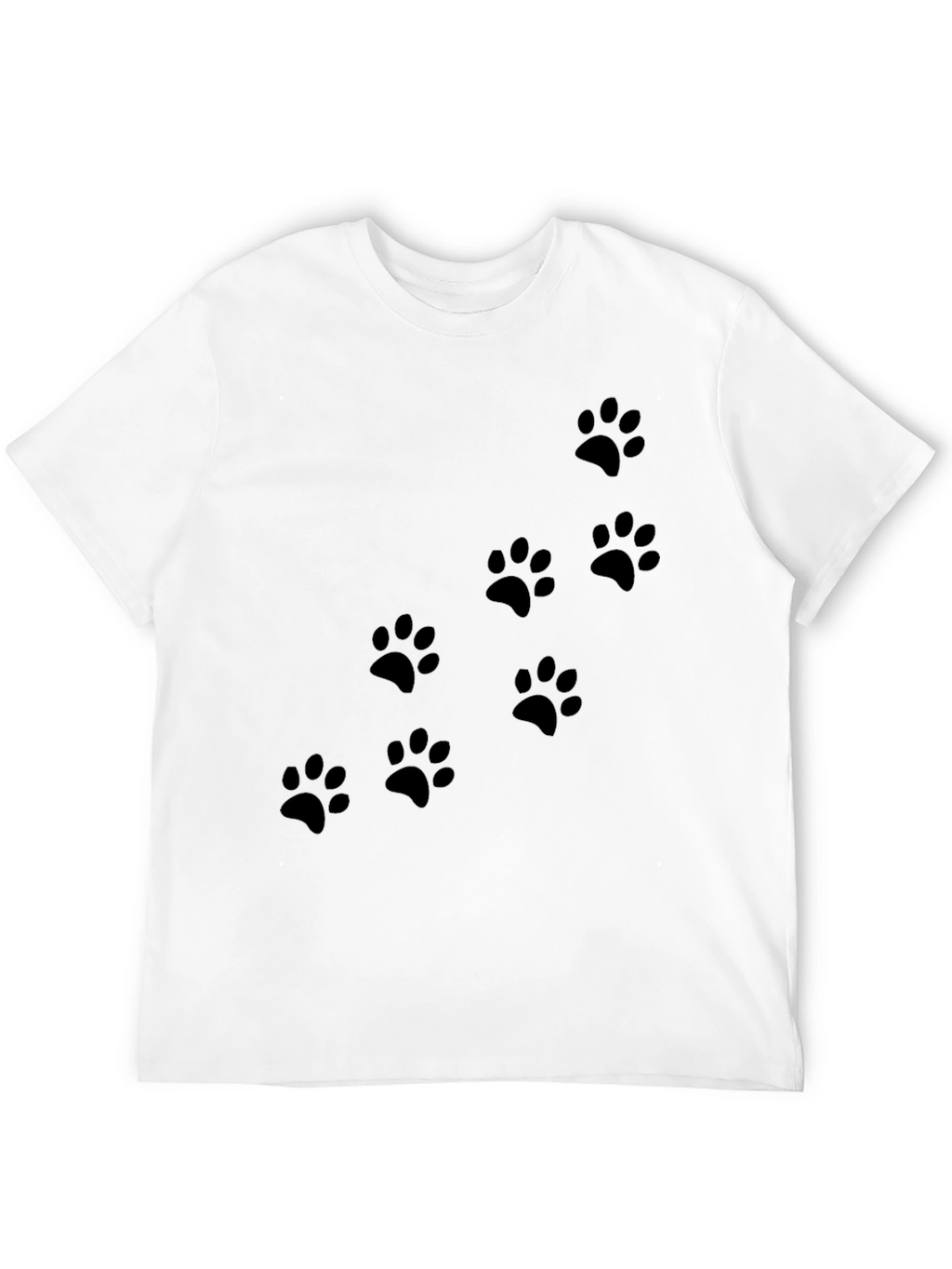 Mens Black Paw Print T-Shirt - Casual Style
