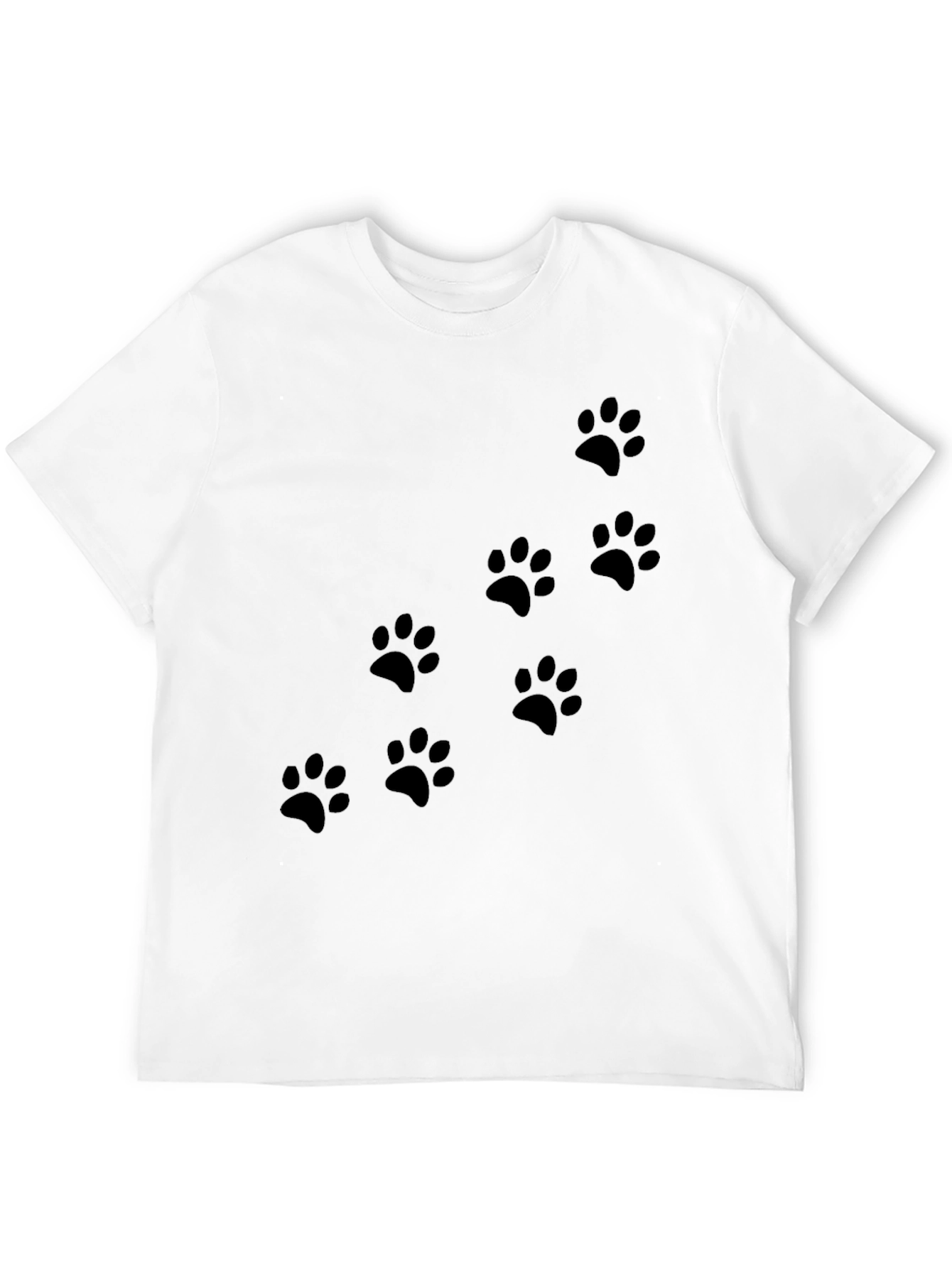 Mens Black Paw Print T-Shirt - Casual Style