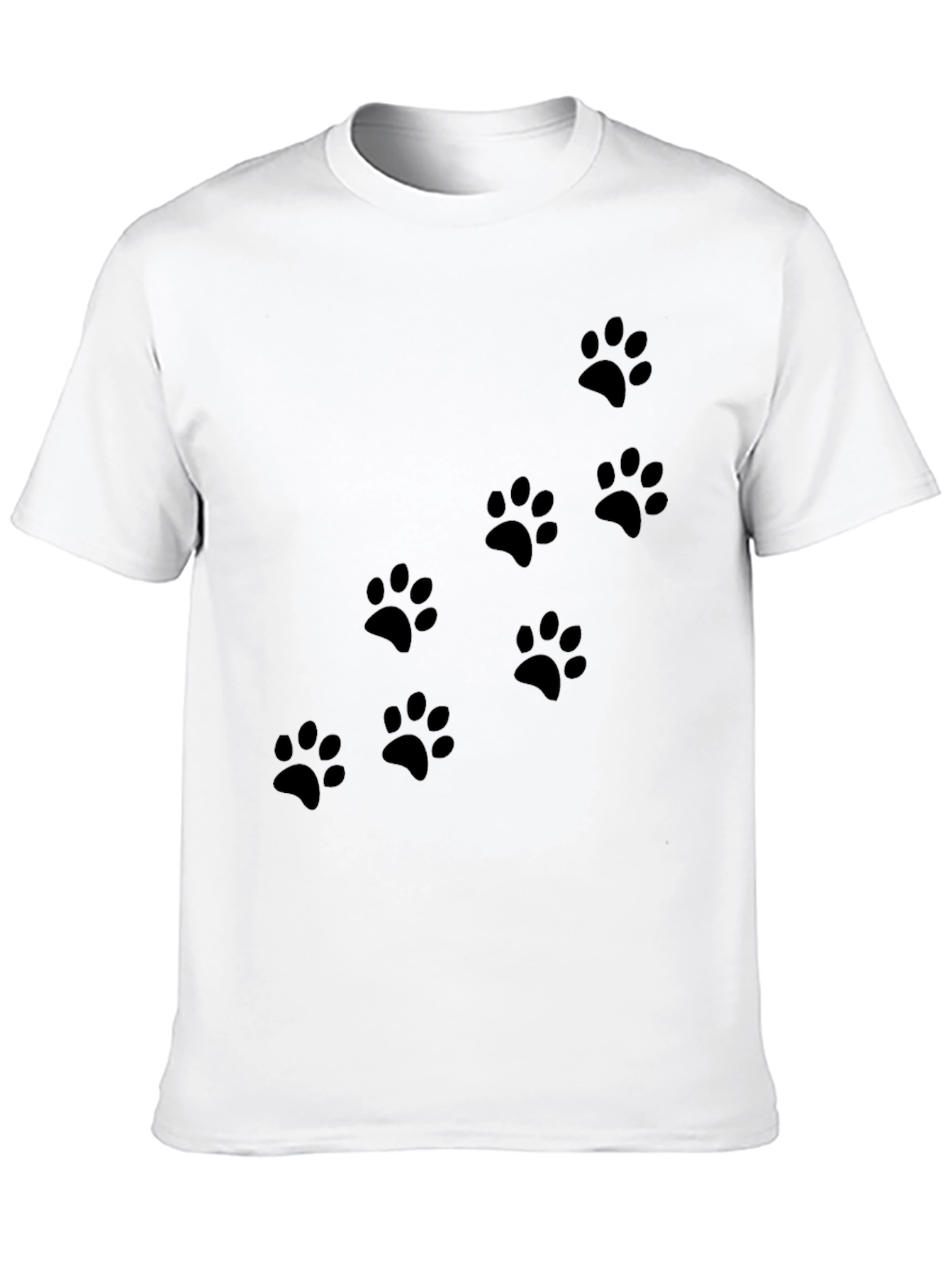 Mens Black Paw Print T-Shirt - Casual Style