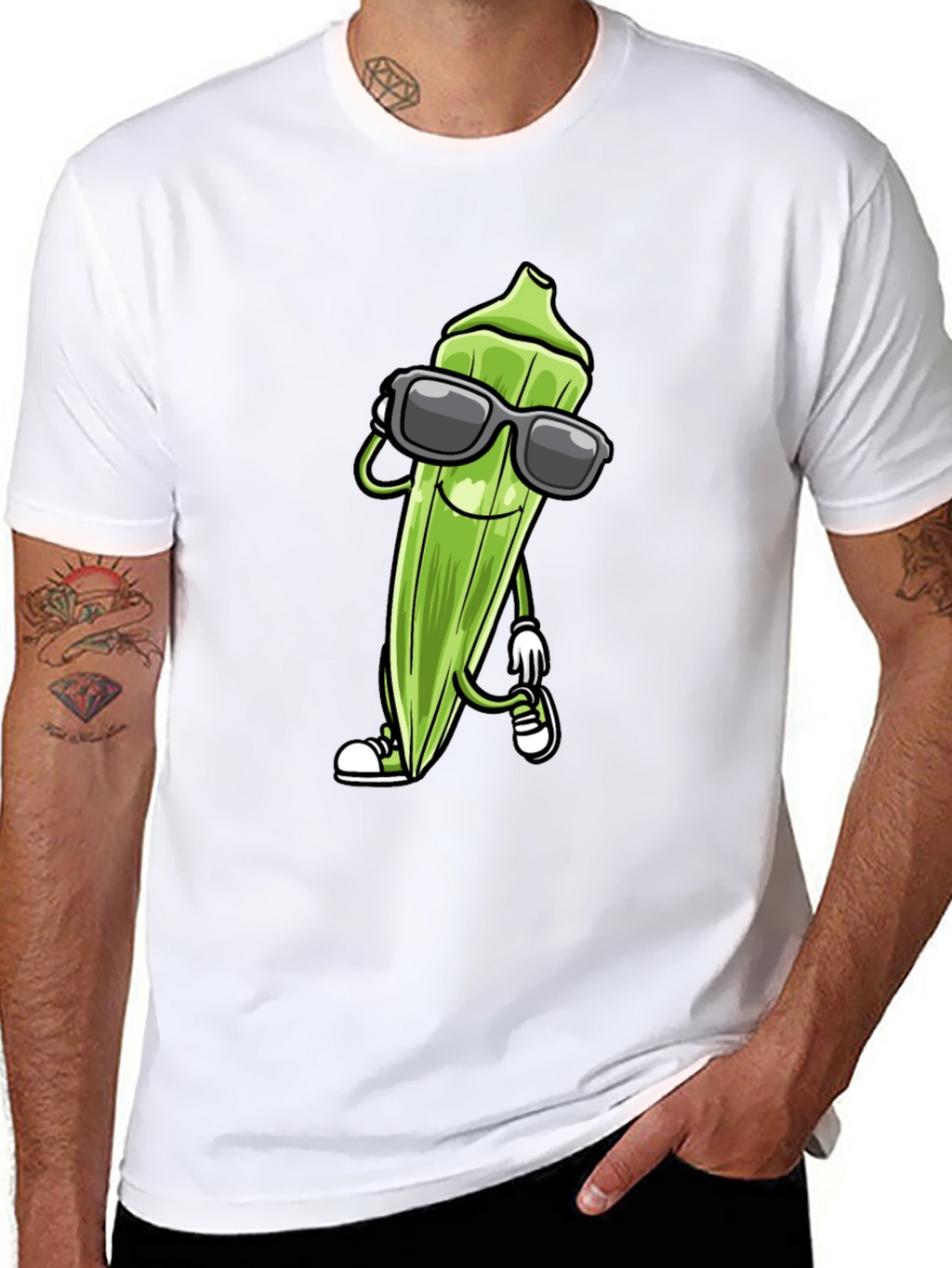 Cool Okra T-Shirt - Funny Vegetarian Vegetable Tee
