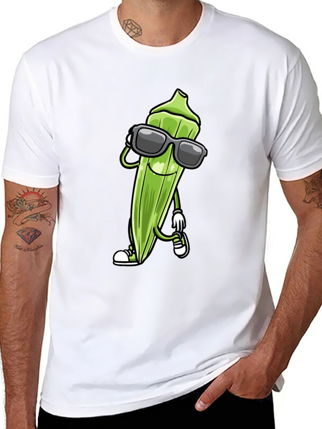 Cool Okra T-Shirt - Funny Vegetarian Vegetable Tee
