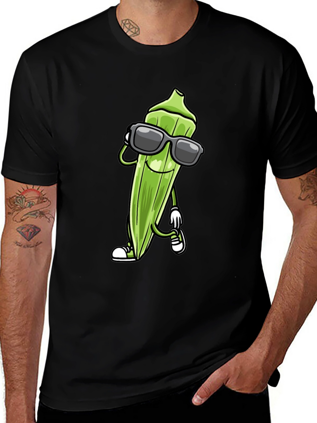 Cool Okra T-Shirt - Funny Vegetarian Vegetable Tee