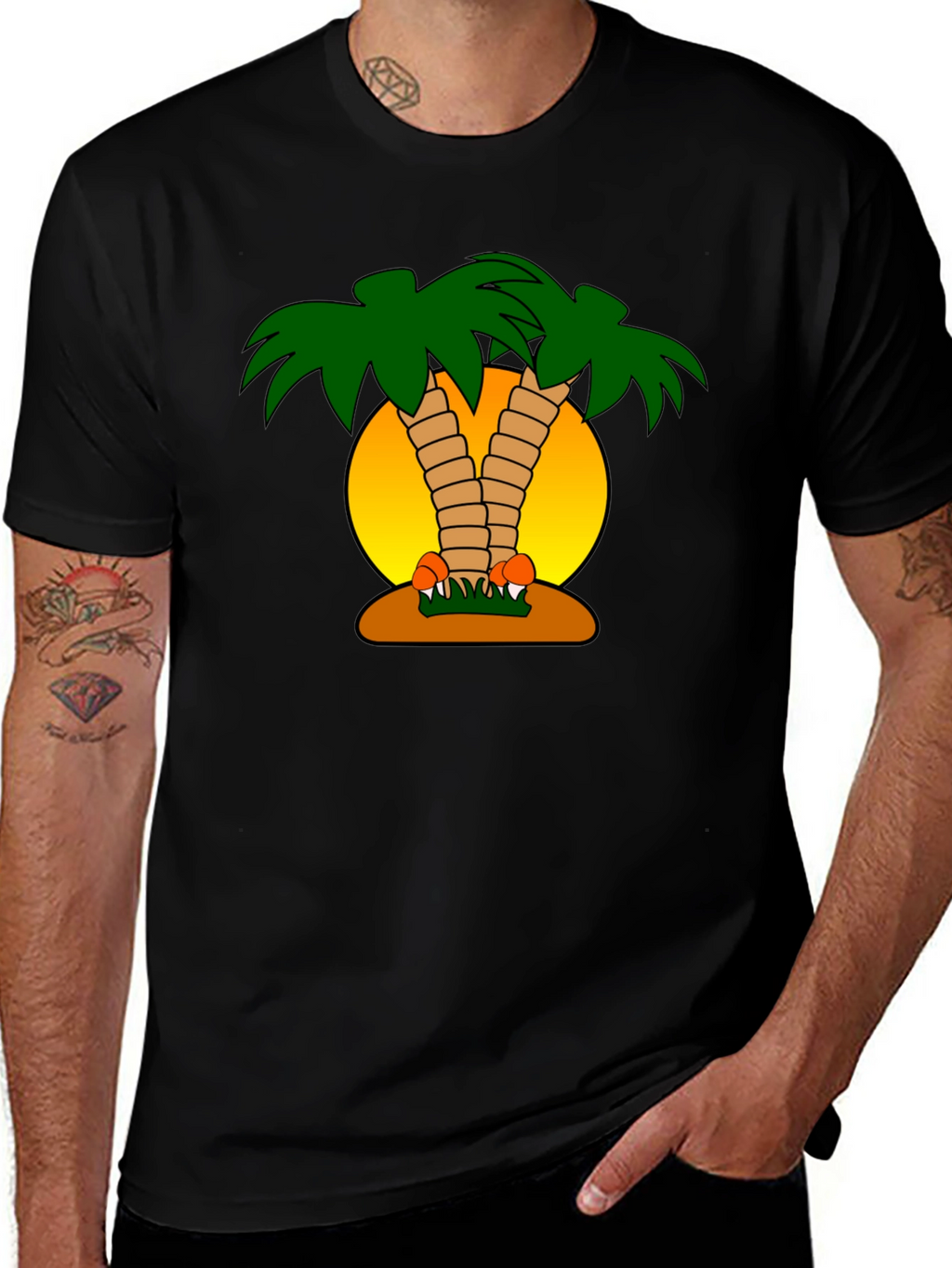 Tropical Palm Tree Graphic T-Shirt