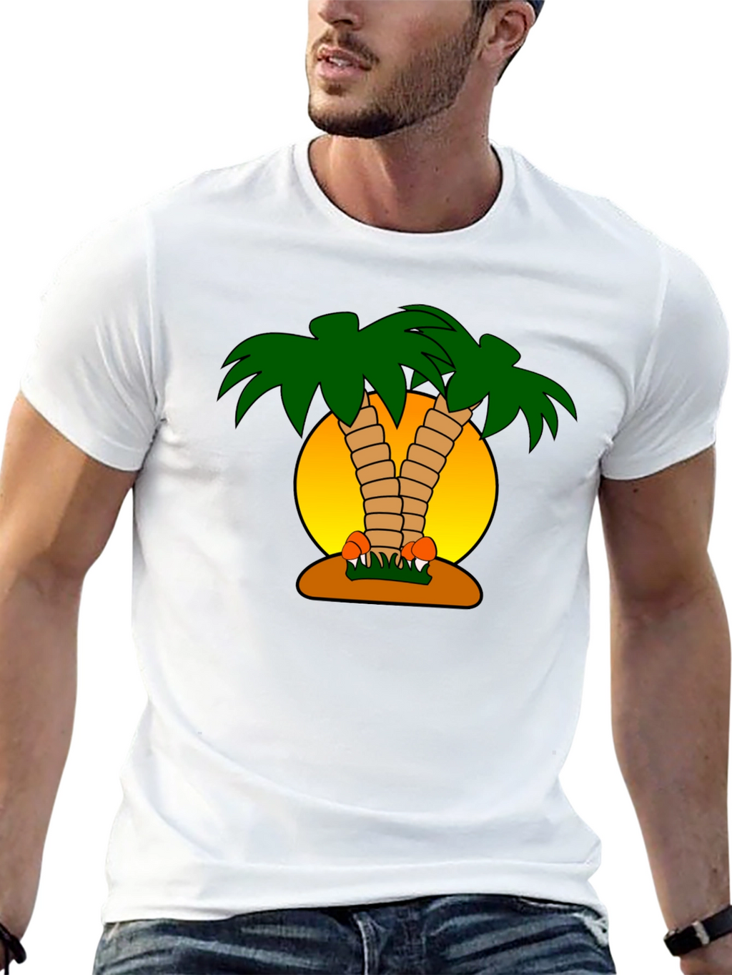 Tropical Palm Tree Graphic T-Shirt