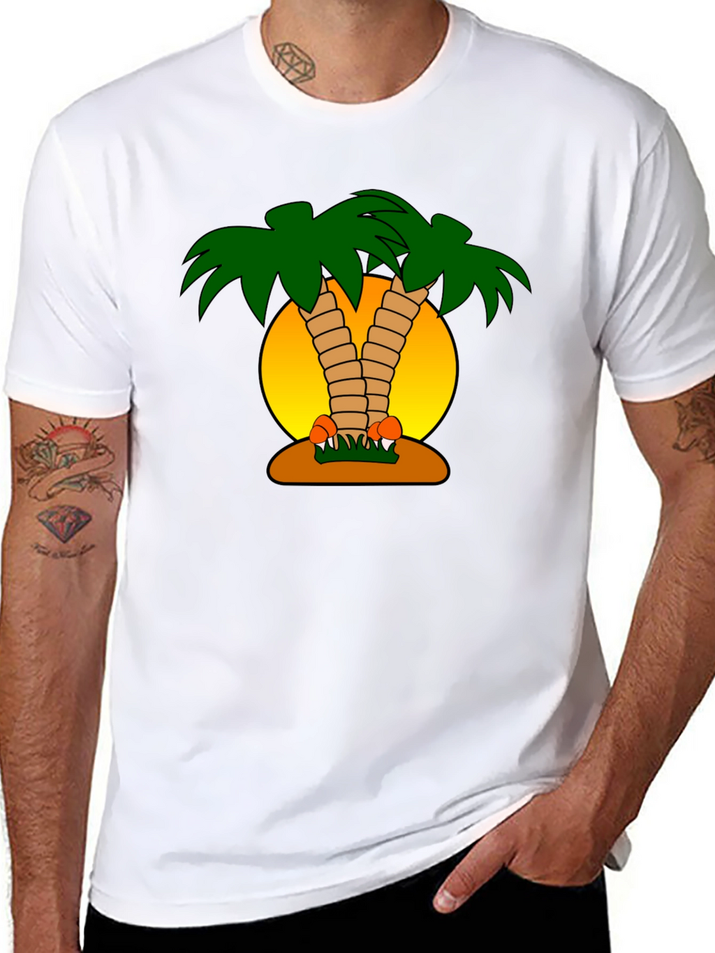 Tropical Palm Tree Graphic T-Shirt