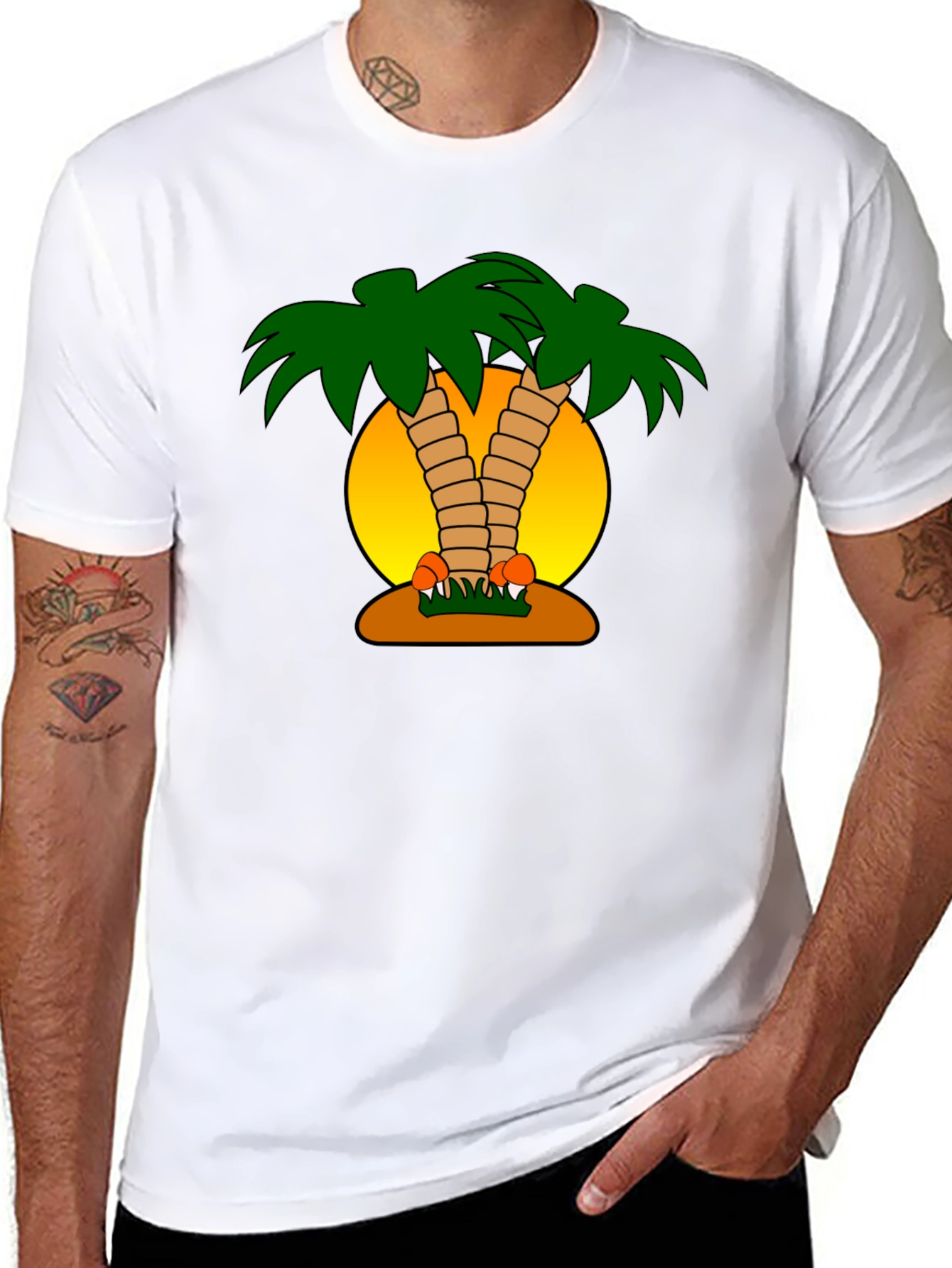 Tropical Palm Tree Graphic T-Shirt